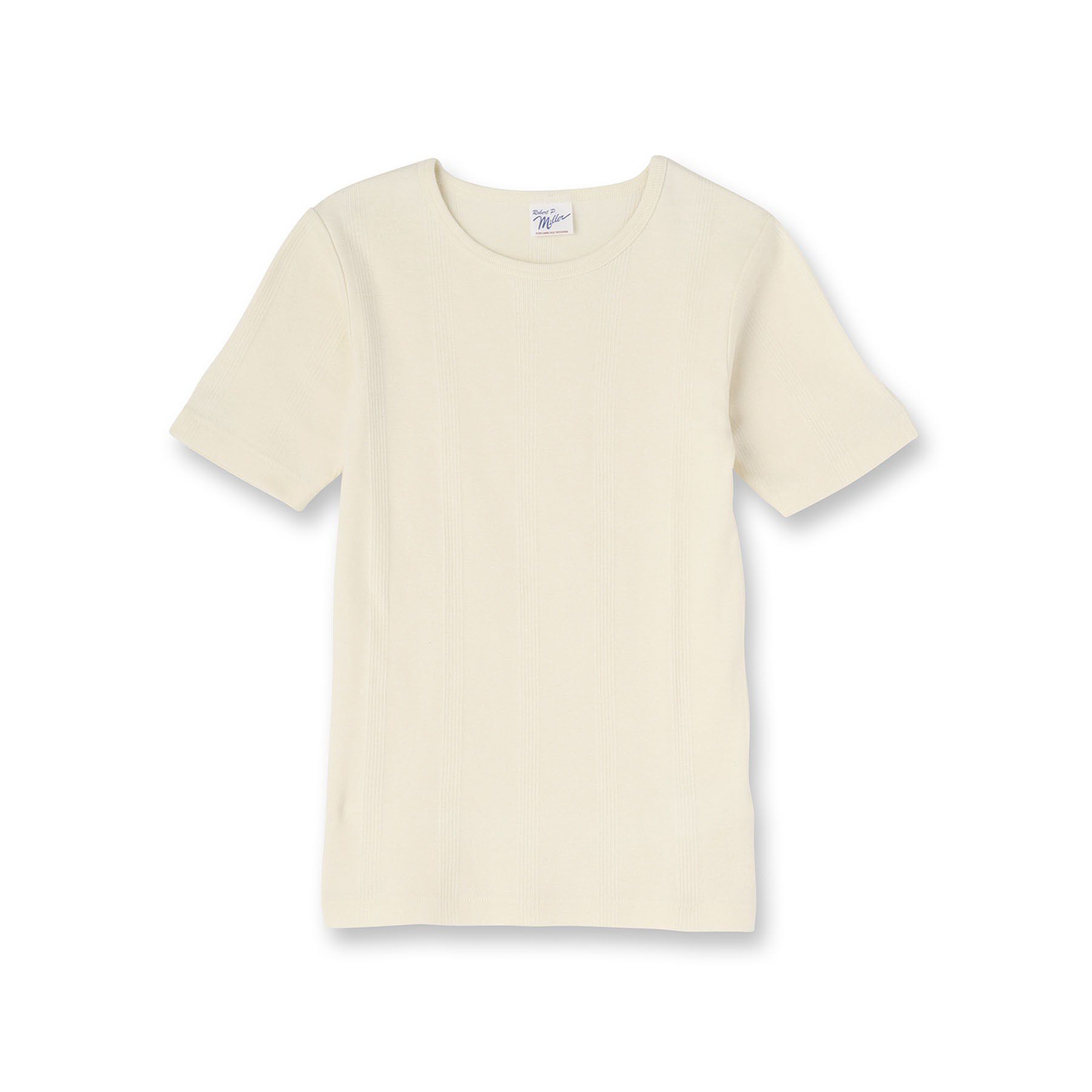 DRESSTERIOR「Robert．P．Miller（ロベルト・ピー・ミラー）パネルリブクルーネックTシャツ」|Tシャツ・カットソー|オフホワイト(003