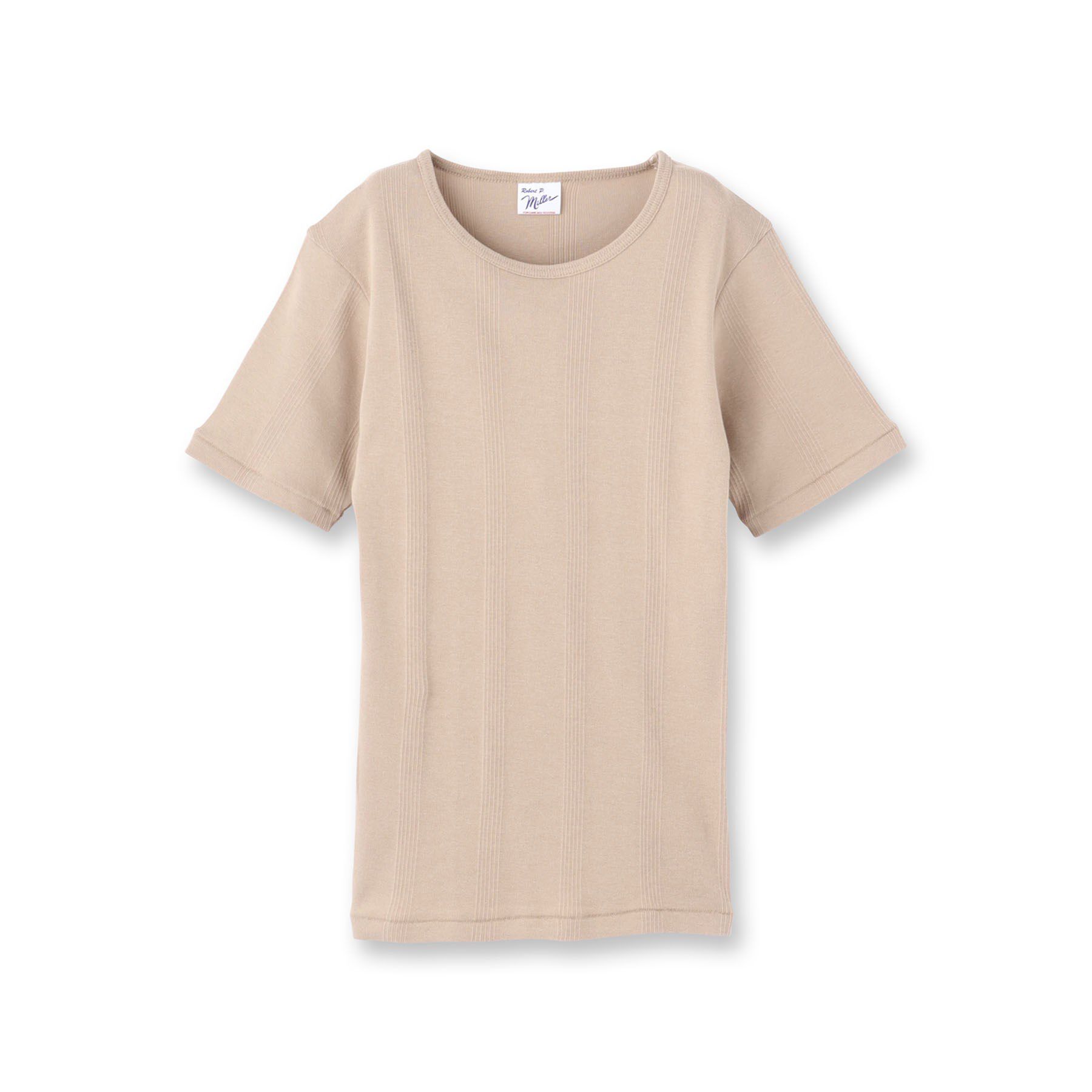 DRESSTERIOR「Robert．P．Miller（ロベルト・ピー・ミラー）パネルリブクルーネックTシャツ」|Tシャツ・カットソー|ベージュ(052)