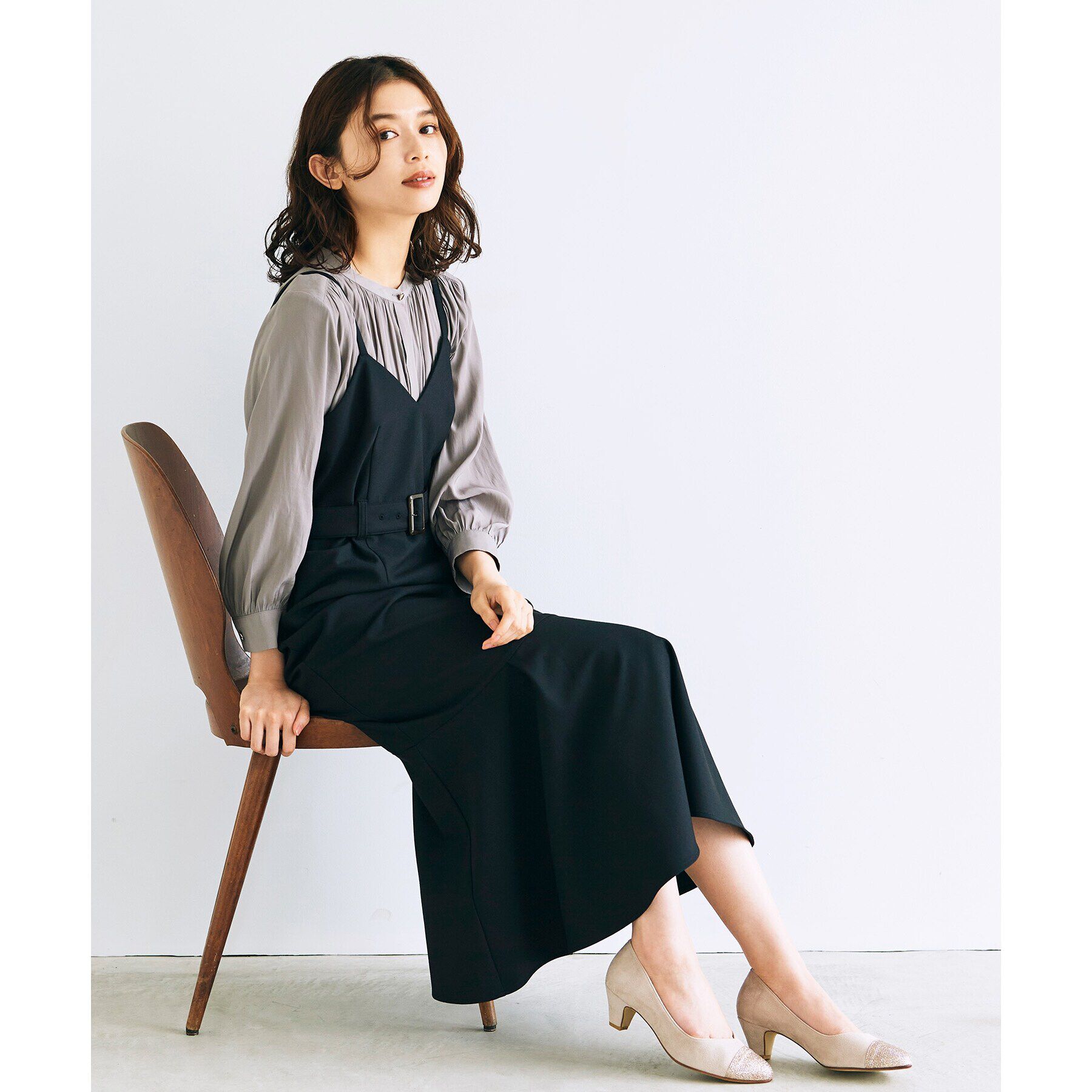 grove「【ふわっと心地よい足入れ】やわここち(R)Vカットパンプス」|パンプス|