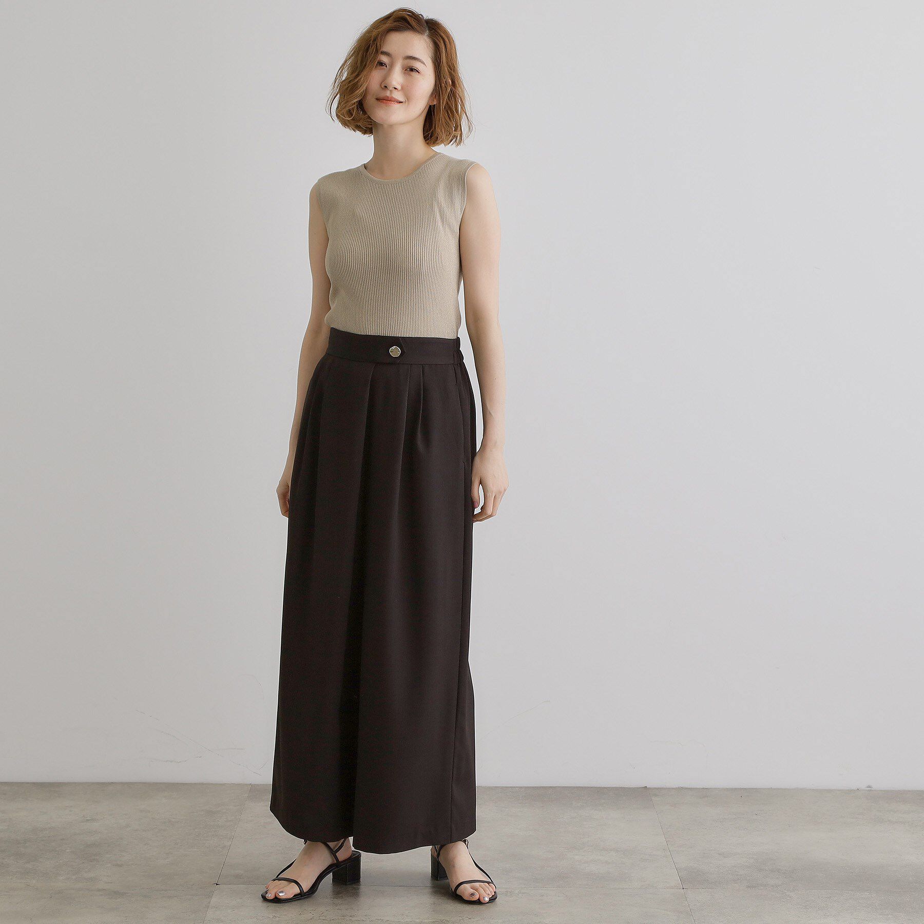 grove「さりげないラメで毎日のコーデにアクセントを リブラメニットタンク」|キャミソール|