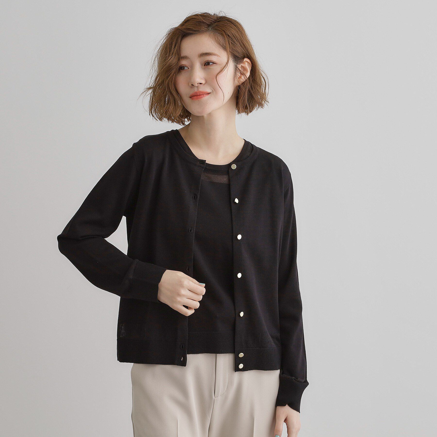 grove「【雑誌掲載】シアー素材使いアンサンブルニット」|その他|