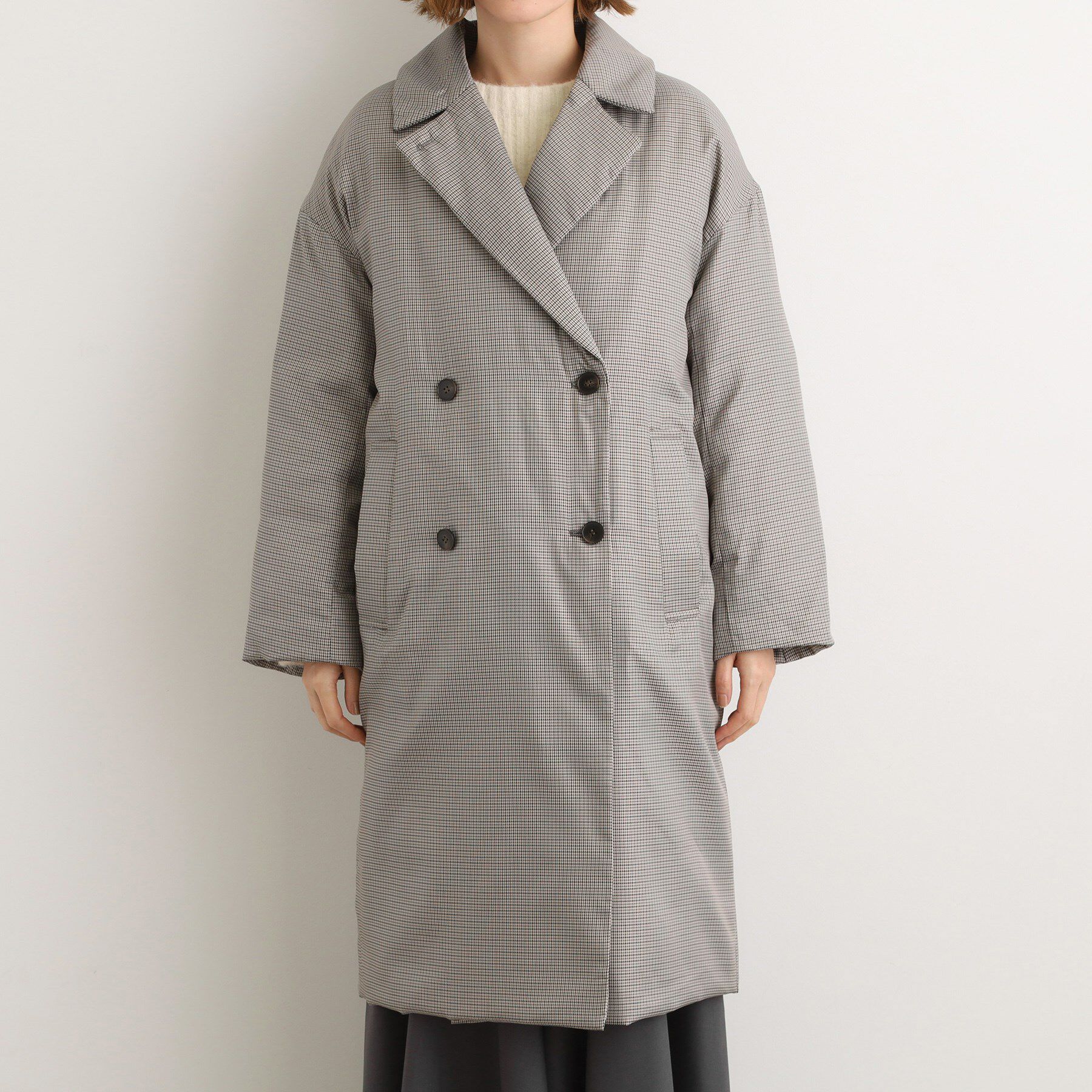 grove「すっきり見え、ステッチレス中綿コート」|ダウン|