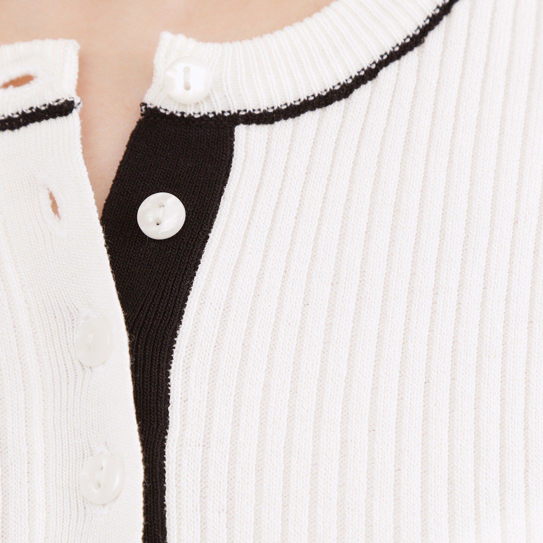 grove「バイカラー ヘンリーネックリブニット」|ニット・セーター|