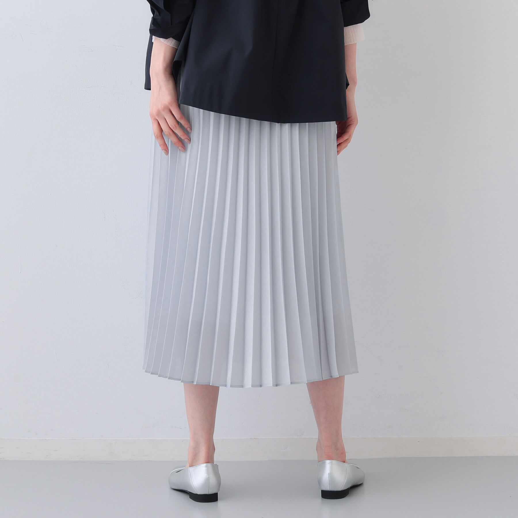 INDIVI「【洗える／ウエストゴム】アコーディオン調プリーツスカート」|スカート|