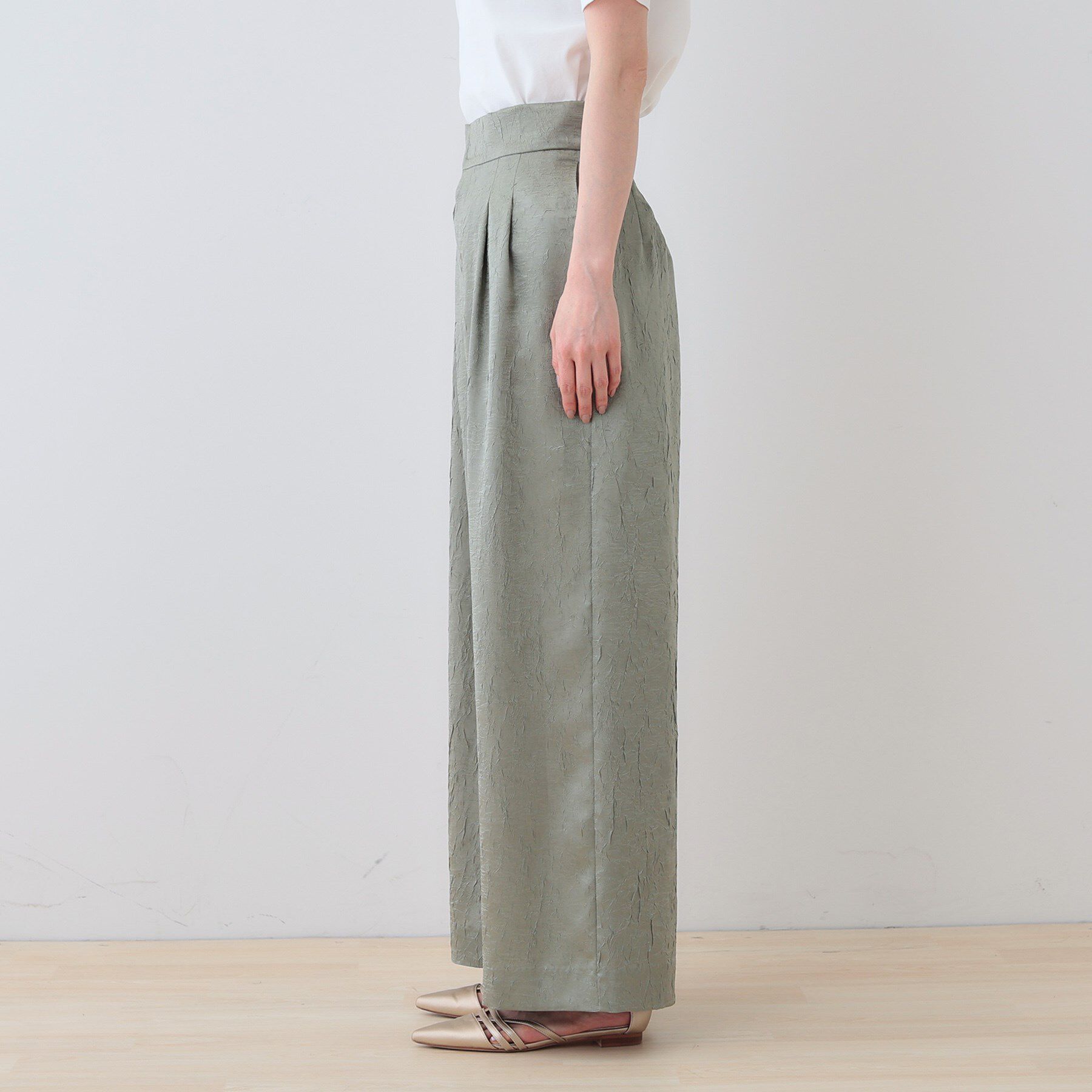 INDIVI「【サスペンダー付き】2WAYクラッシュサテンパンツ」|その他|