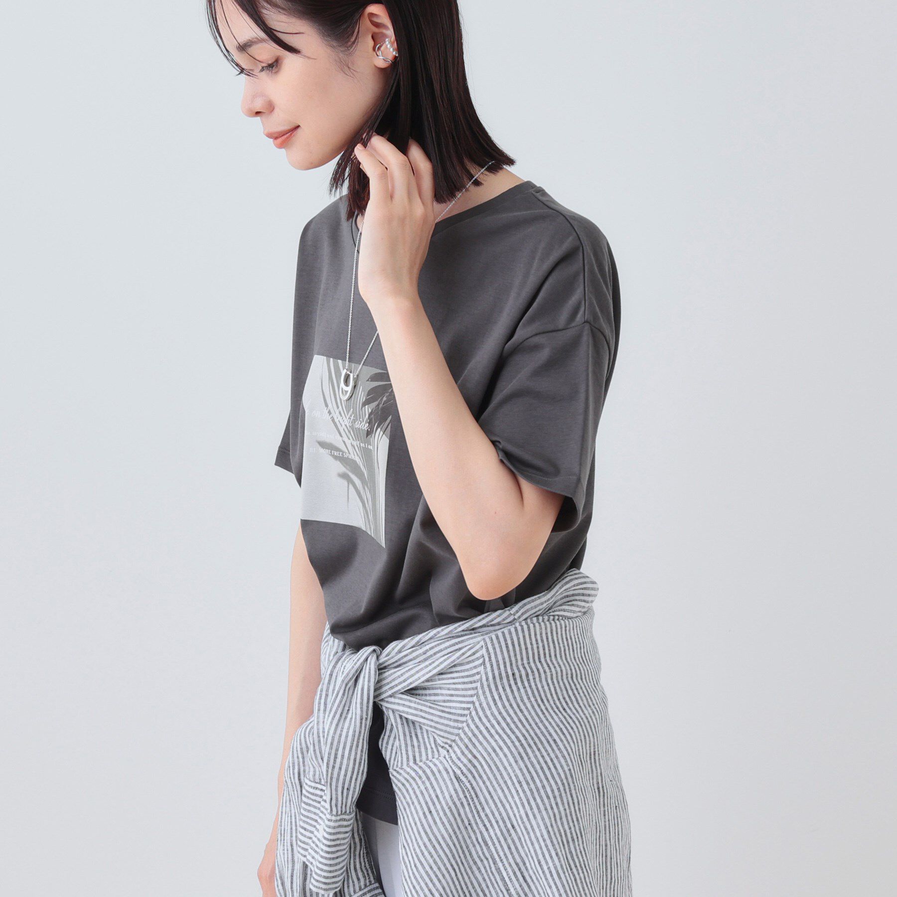INDIVI「【洗える】ベーシックプリントTシャツ」|Tシャツ・カットソー|