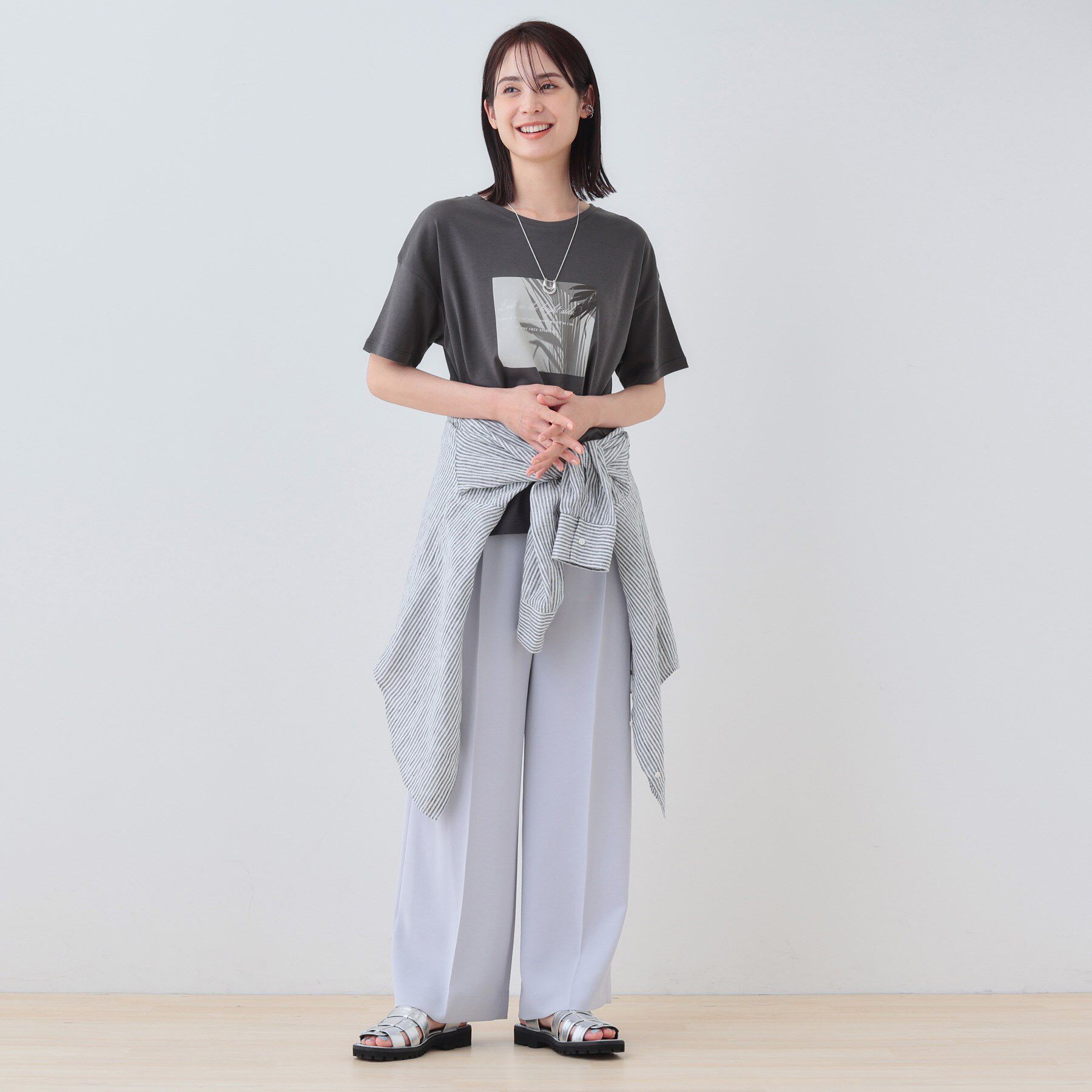 INDIVI「【洗える】ベーシックプリントTシャツ」|Tシャツ・カットソー|