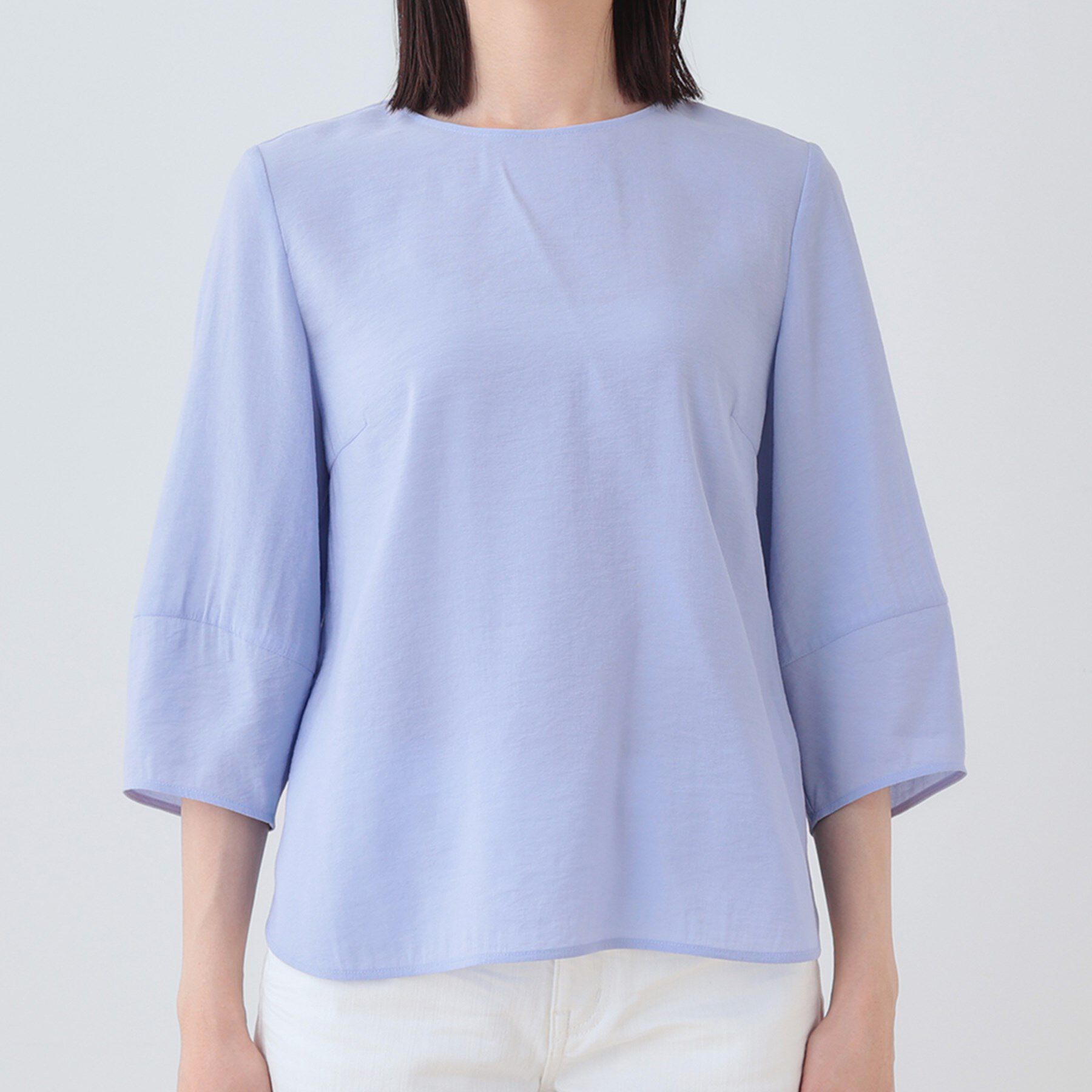 INDIVI「【洗える／SETUP可能】袖コンシャスシアーブラウス」|シャツ・ブラウス|