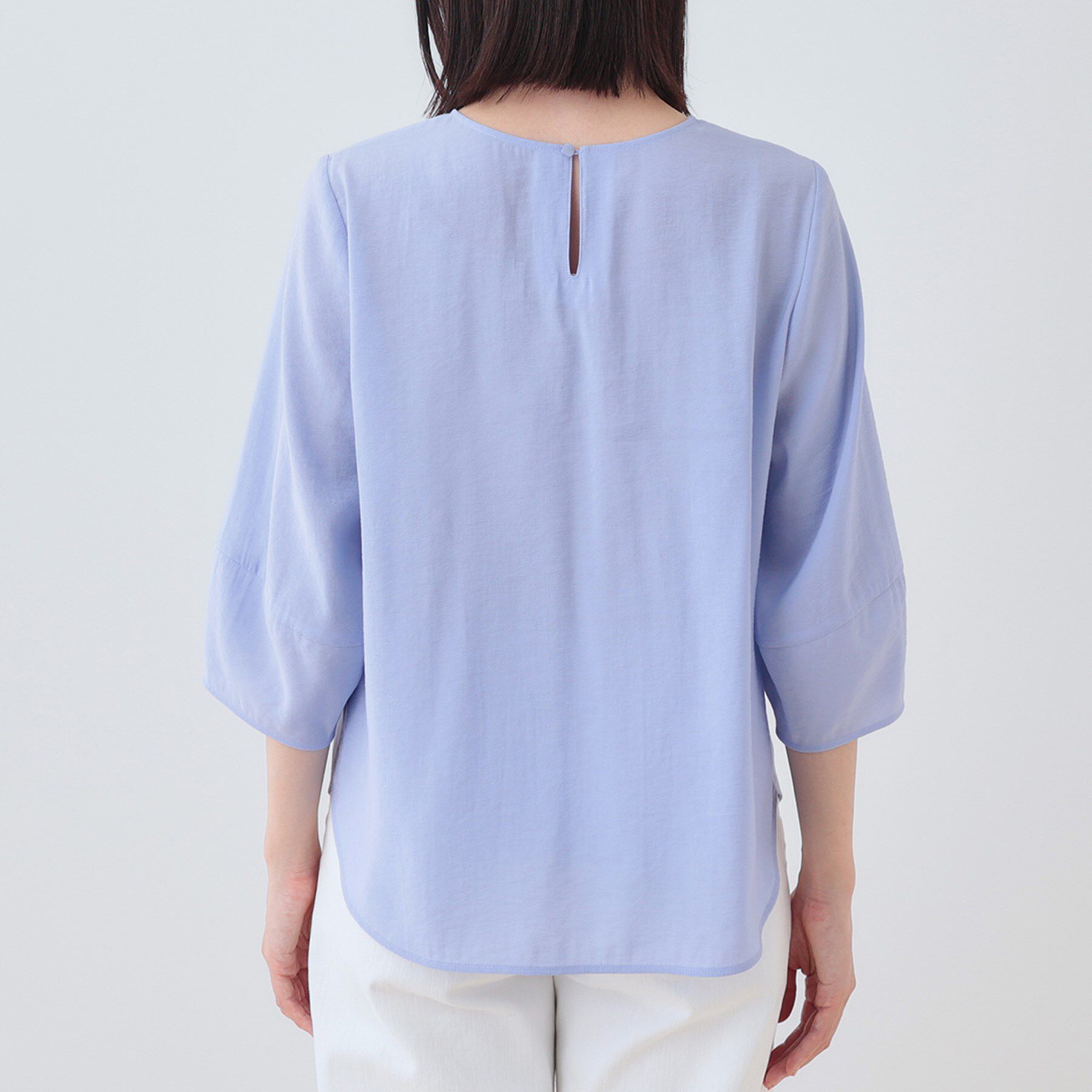 INDIVI「【洗える／SETUP可能】袖コンシャスシアーブラウス」|シャツ・ブラウス|