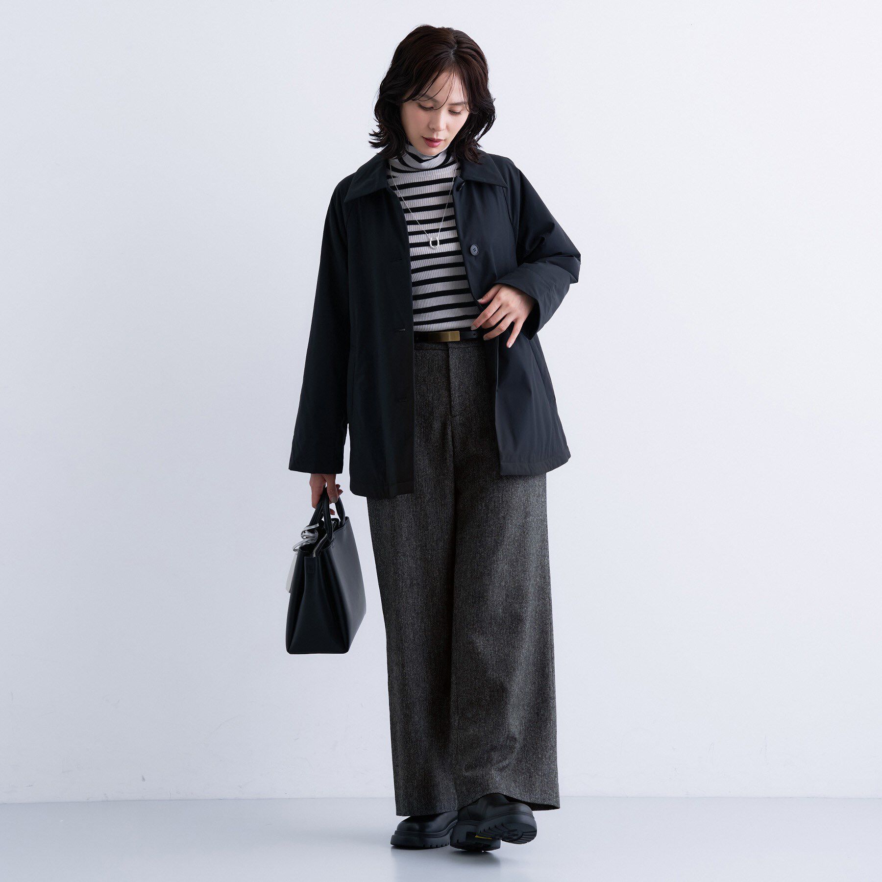 INDIVI「【褒められパンツ／ウール混】ウォームウール ワイドパンツ」|その他|