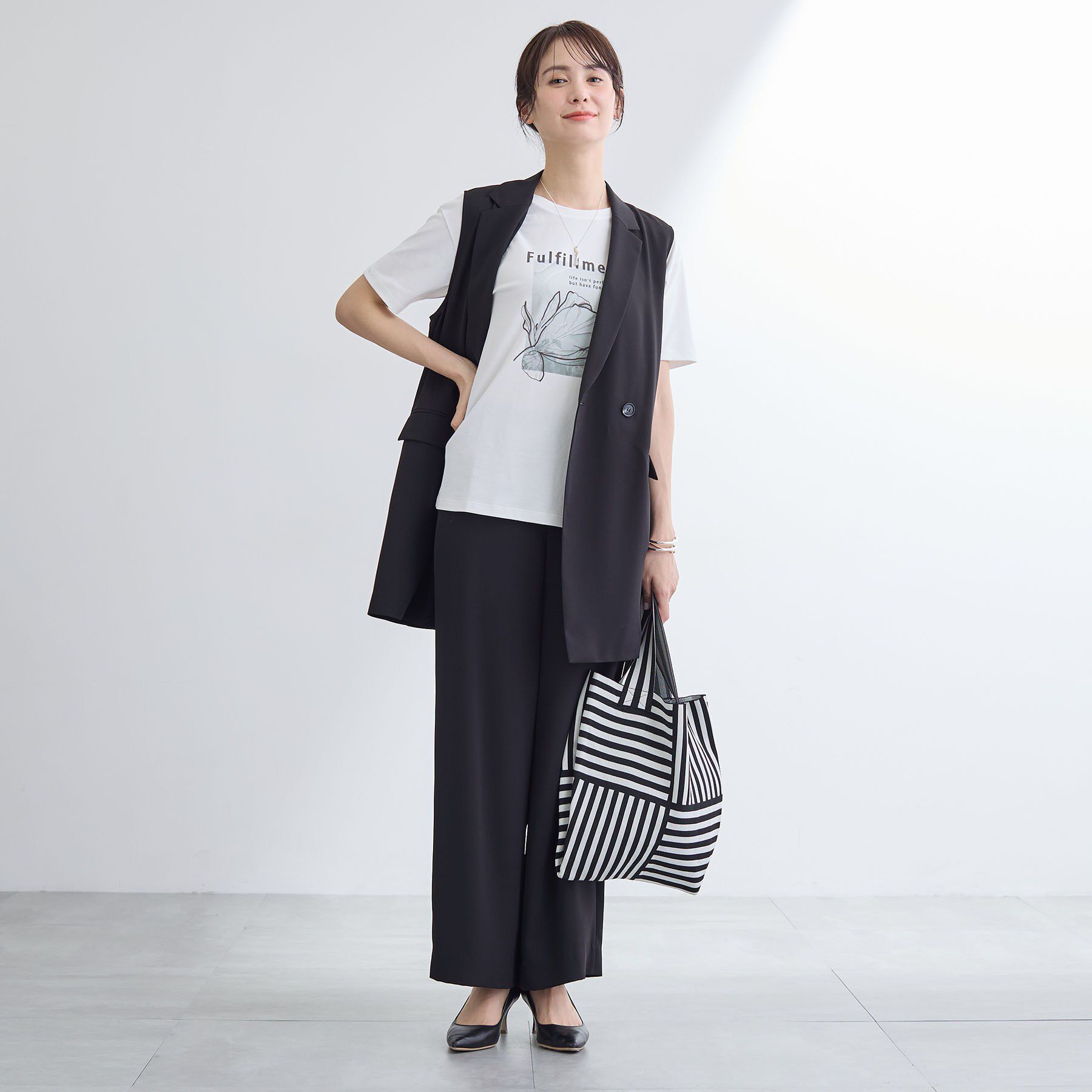 INDIVI「【UVケア／選べるグラフィック】スムースジャージTシャツ」|Tシャツ・カットソー|