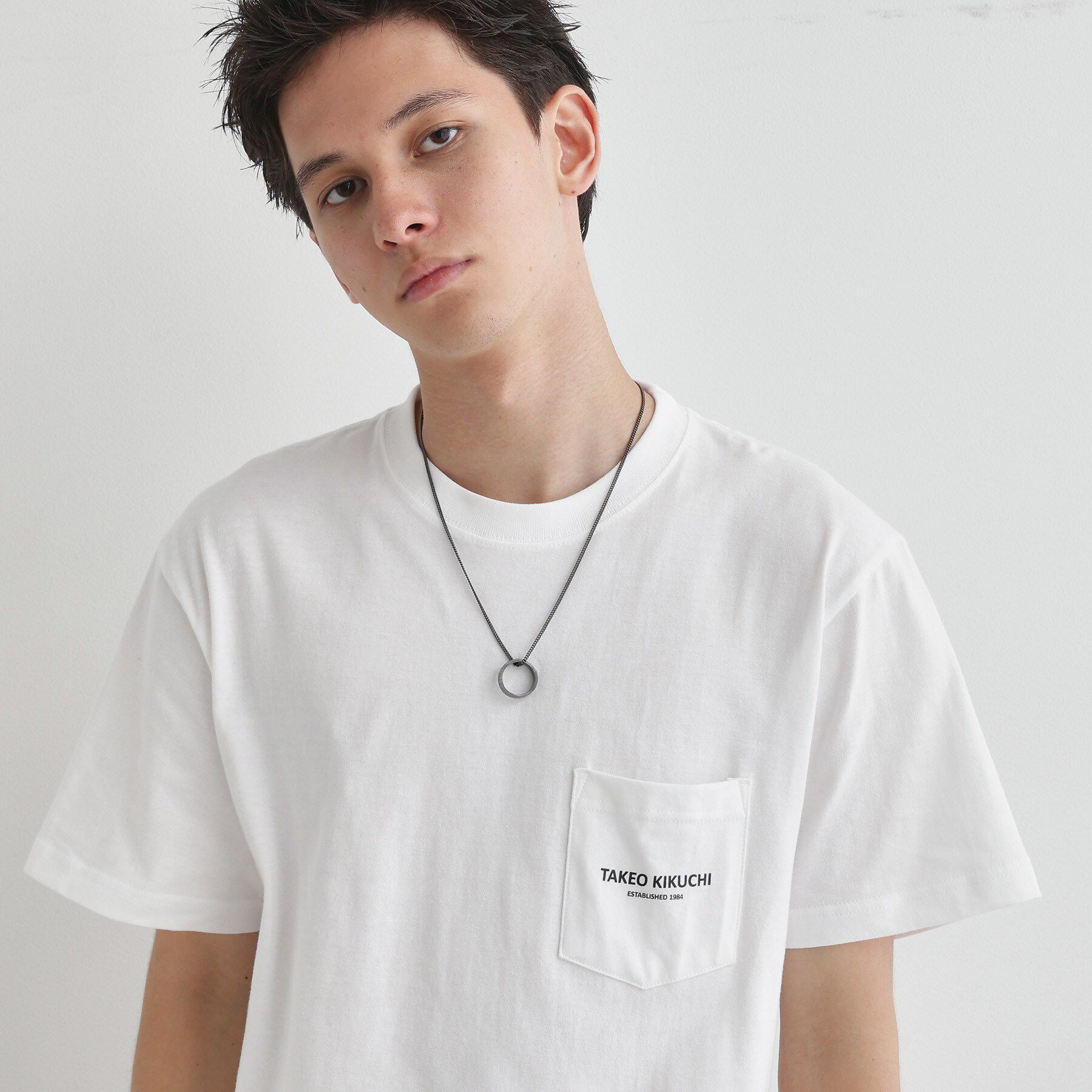 TAKEO KIKUCHI「ブラックラインリングトップネックレス」|ネックレス|