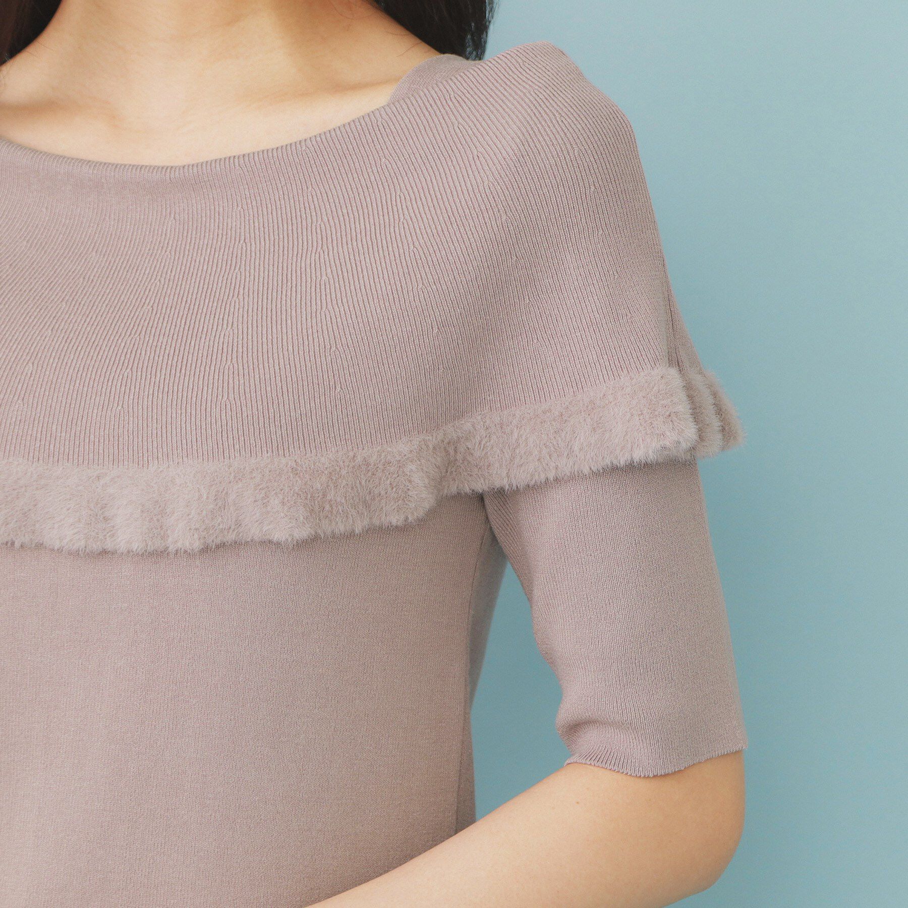 index「ファーフリルケープニット【洗濯機洗い可】」|ニット・セーター|