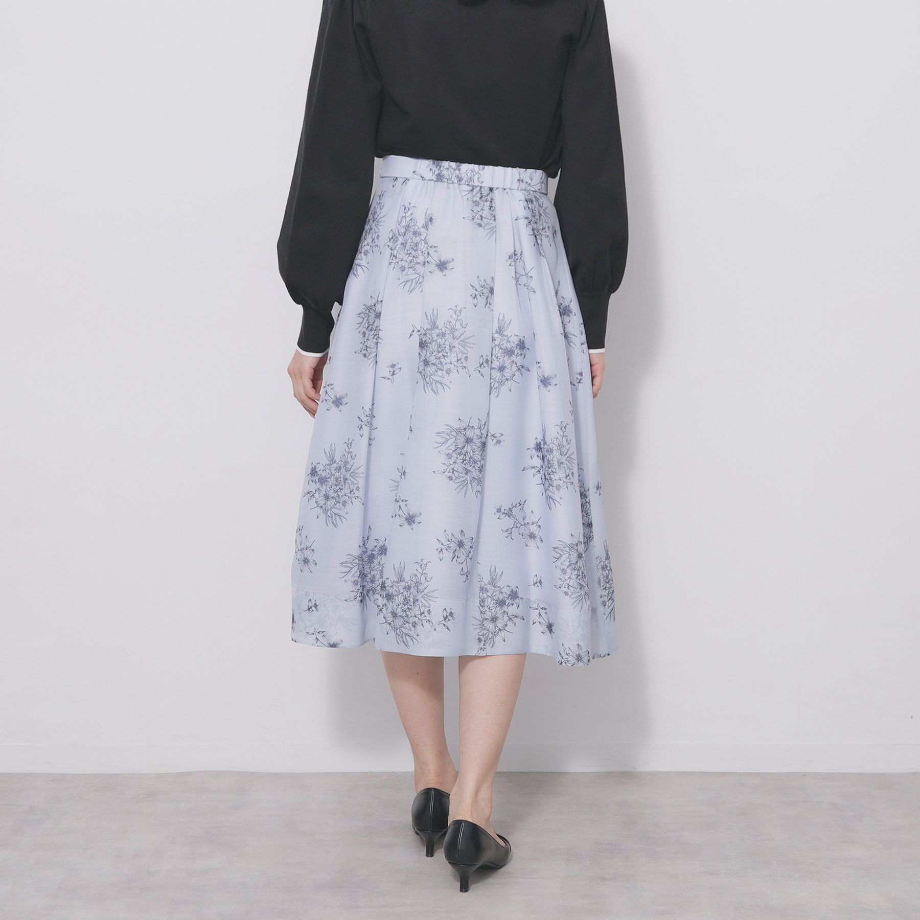 index「オーガンジーフラワーフレアスカート【洗濯機OK/イージーアイロン】」|スカート|