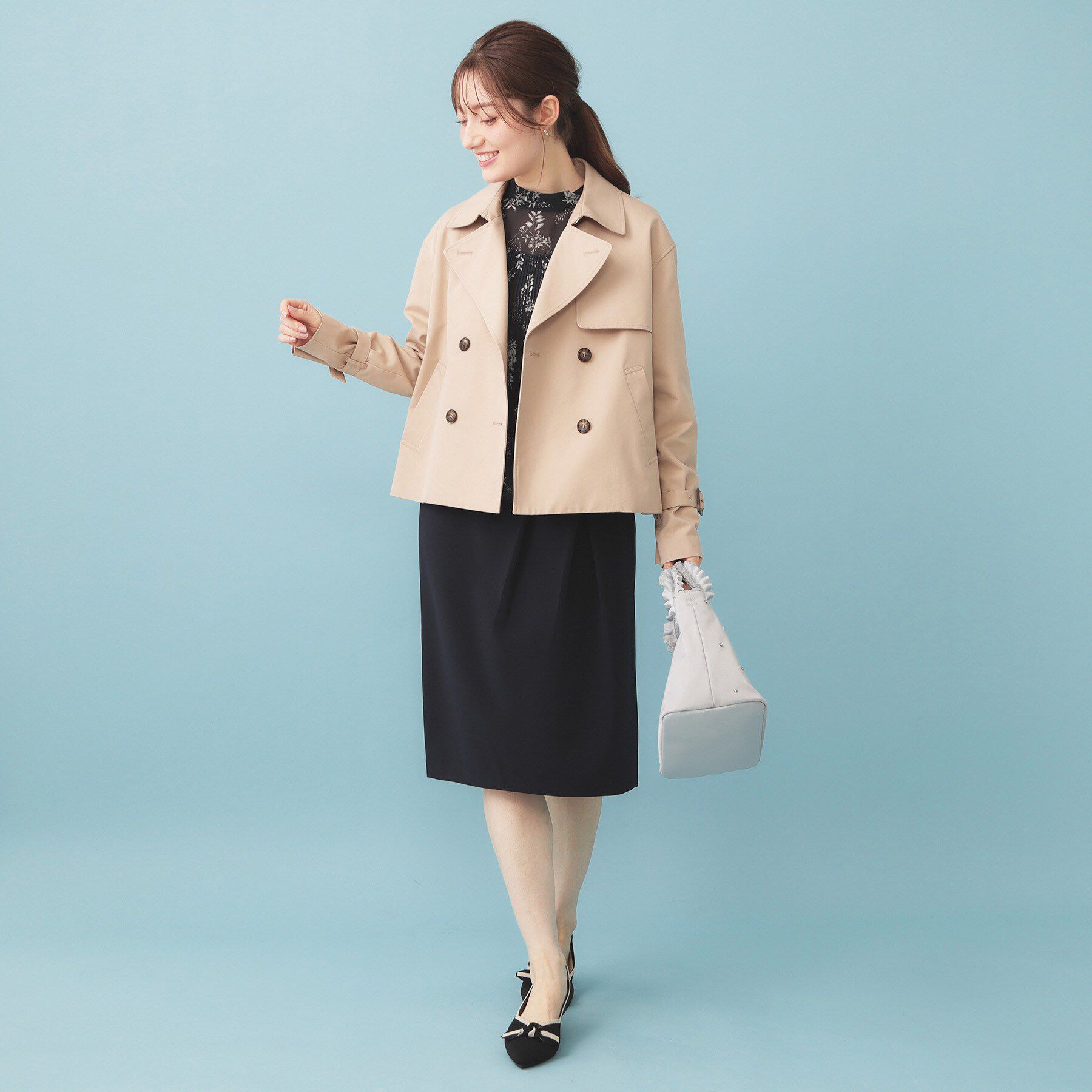 index「キャンディスリーブショートトレンチコート【洗濯機OK/撥水/防花粉】《5col》」|トレンチコート|