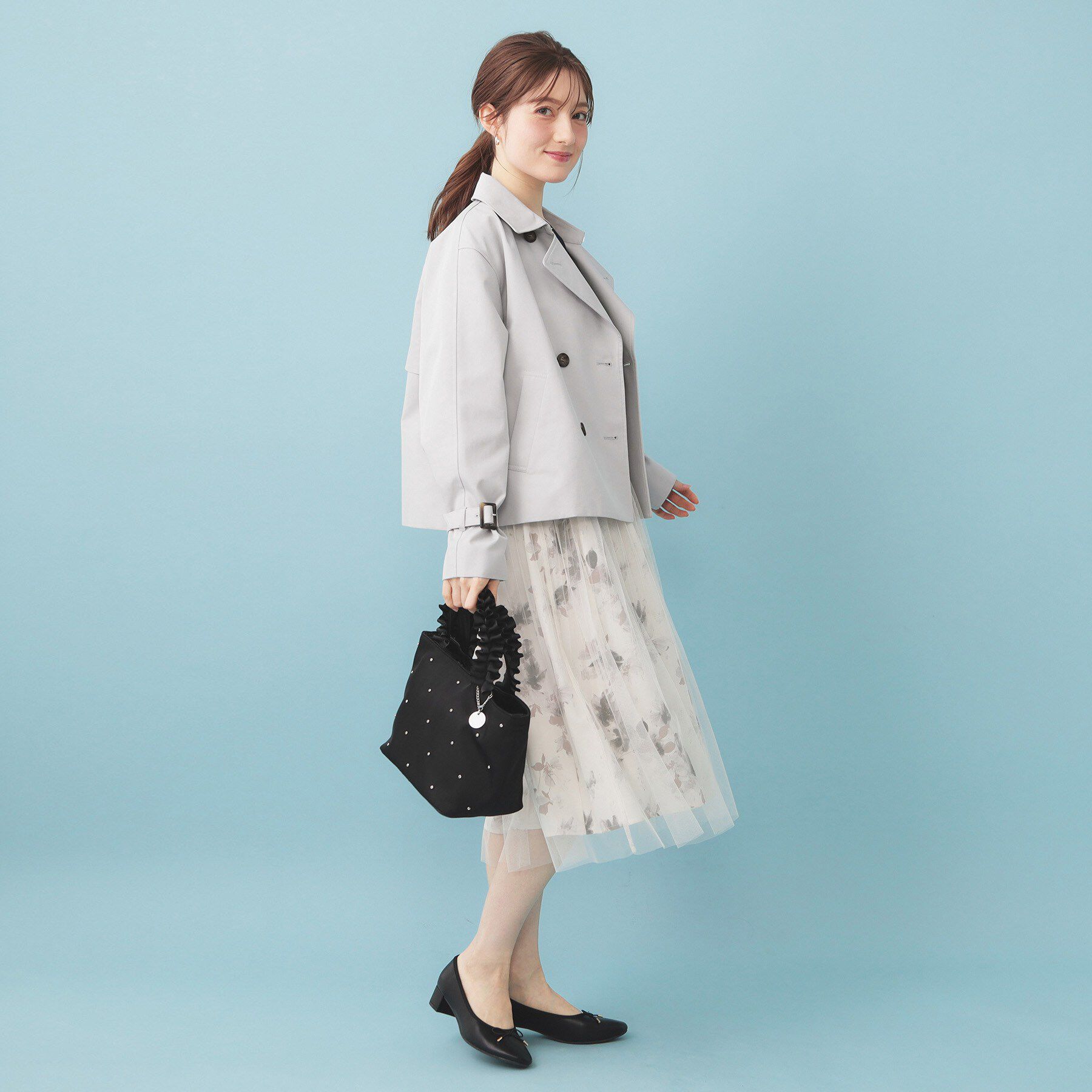 index「キャンディスリーブショートトレンチコート【洗濯機OK/撥水/防花粉】《5col》」|トレンチコート|