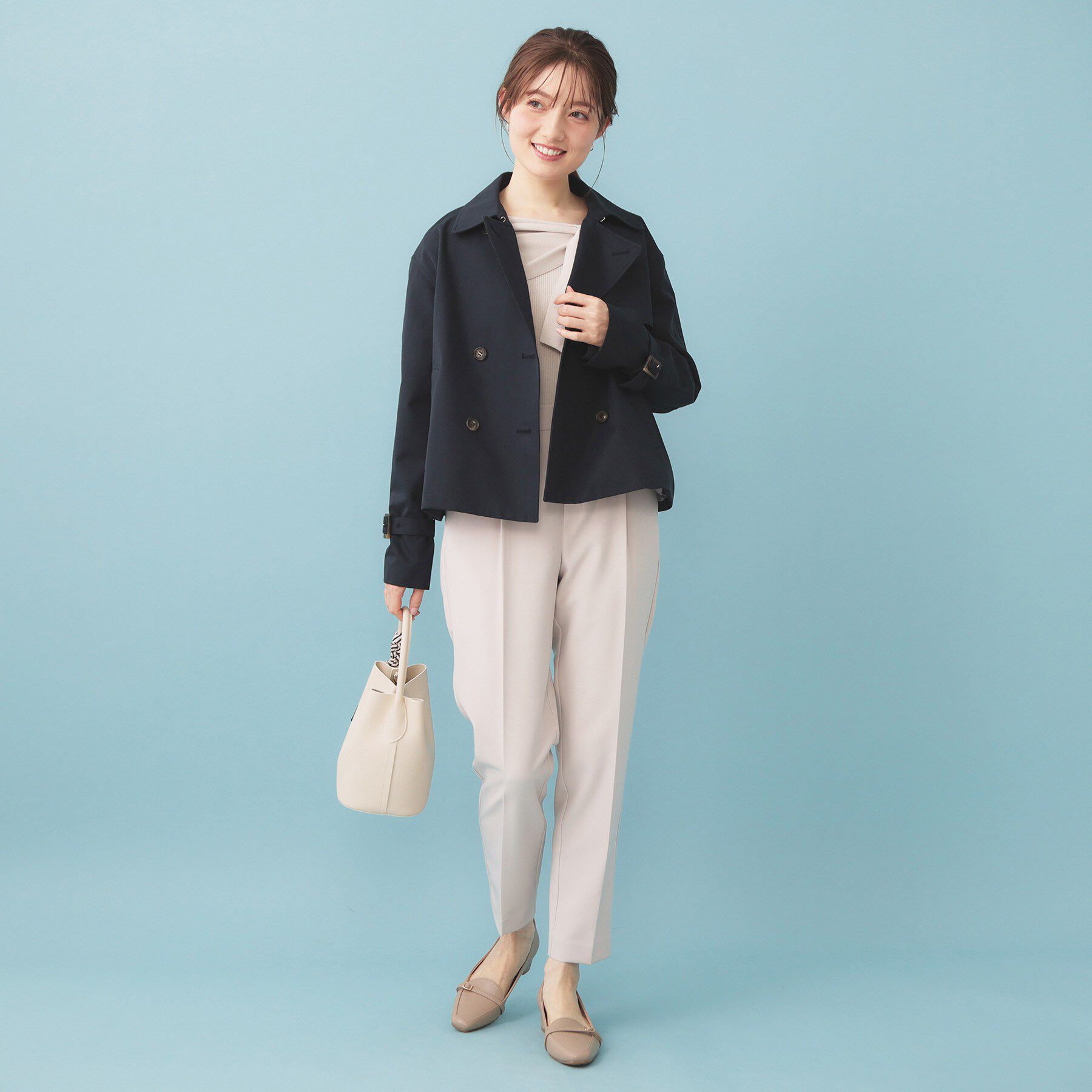 index「キャンディスリーブショートトレンチコート【洗濯機OK/撥水/防花粉】《5col》」|トレンチコート|