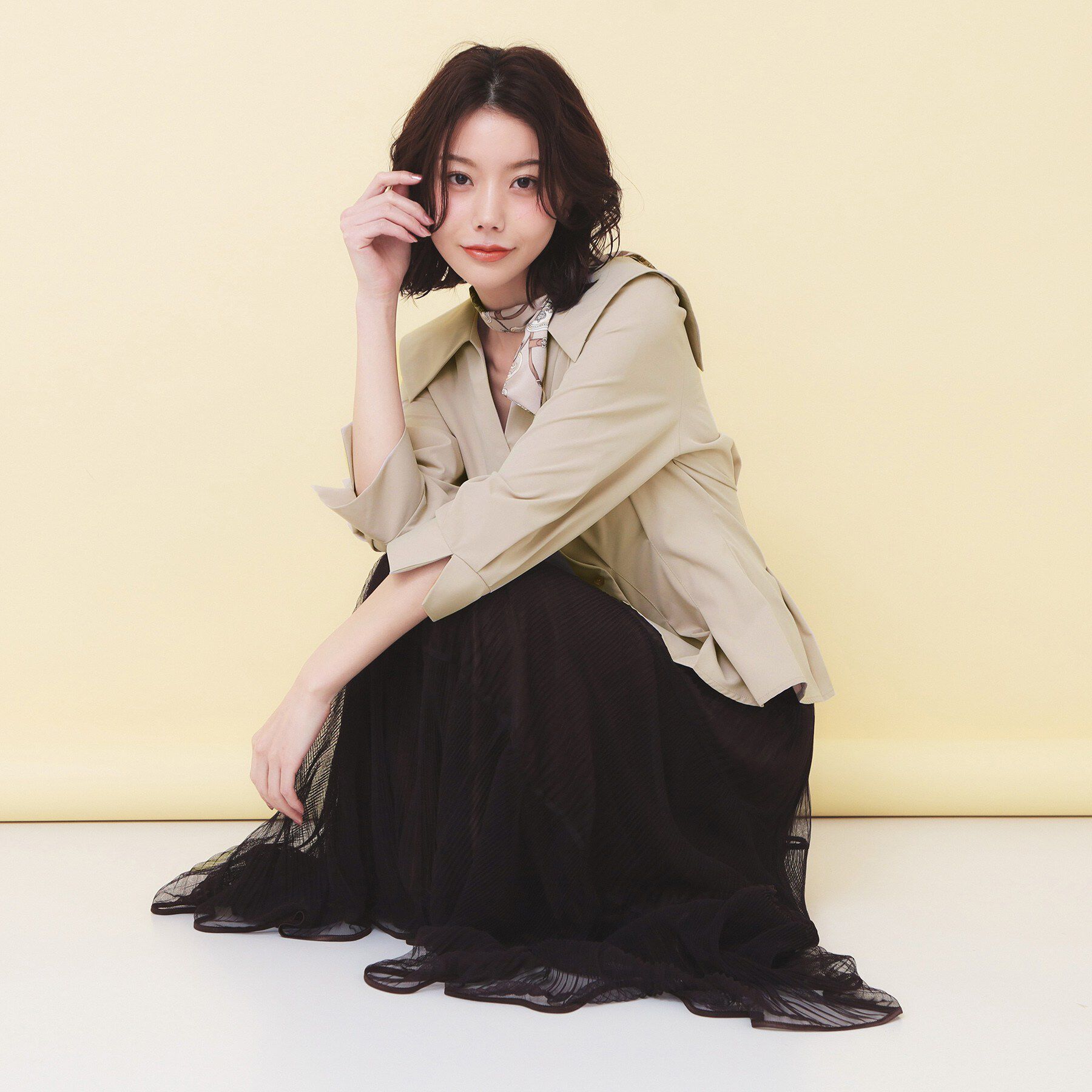 index「カシュクールタックシャツ【洗濯機OK/ストレッチ】」|シャツ・ブラウス|