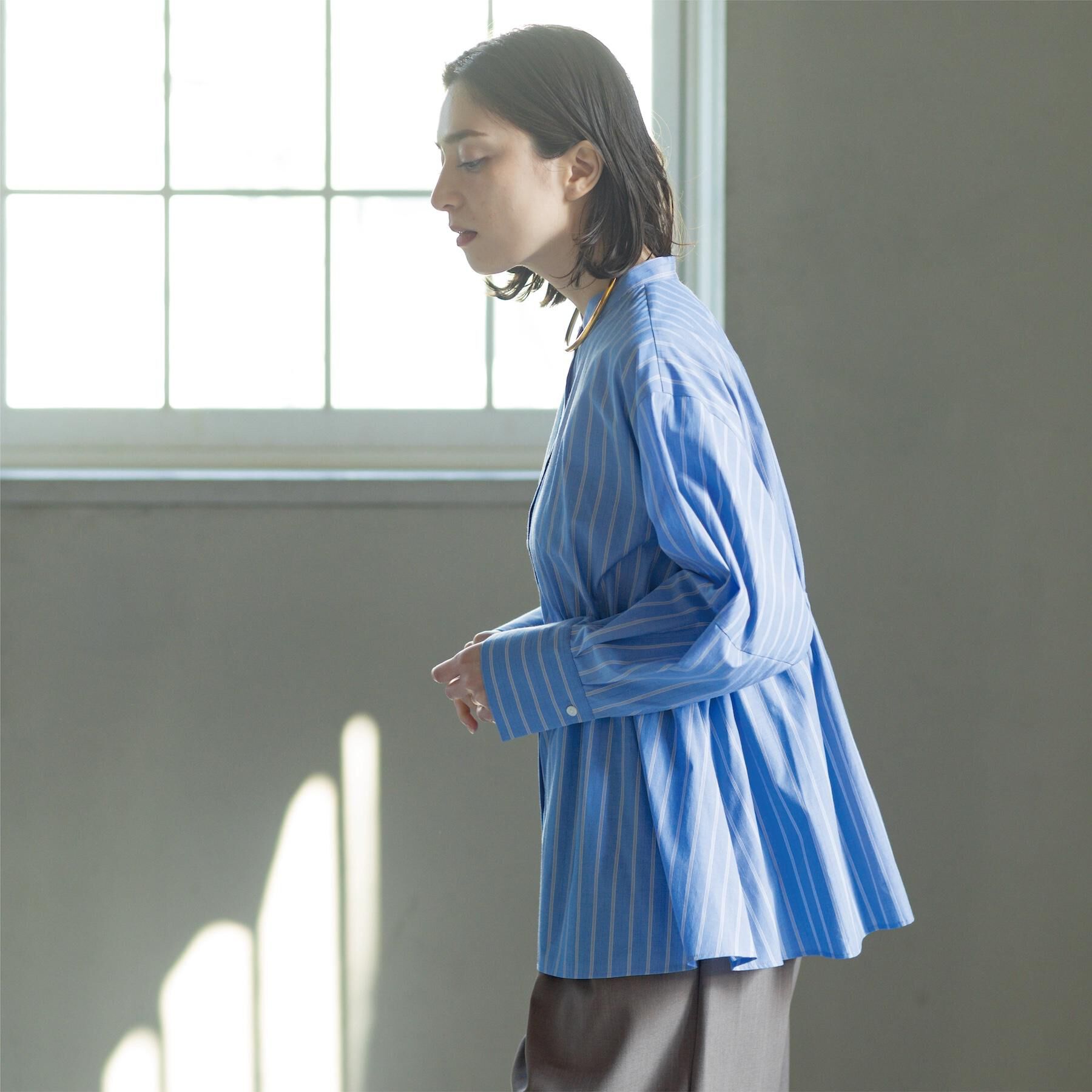 OPAQUE.CLIP「ストライプペプラムデザインブラウス【洗濯機OK】」|シャツ・ブラウス|