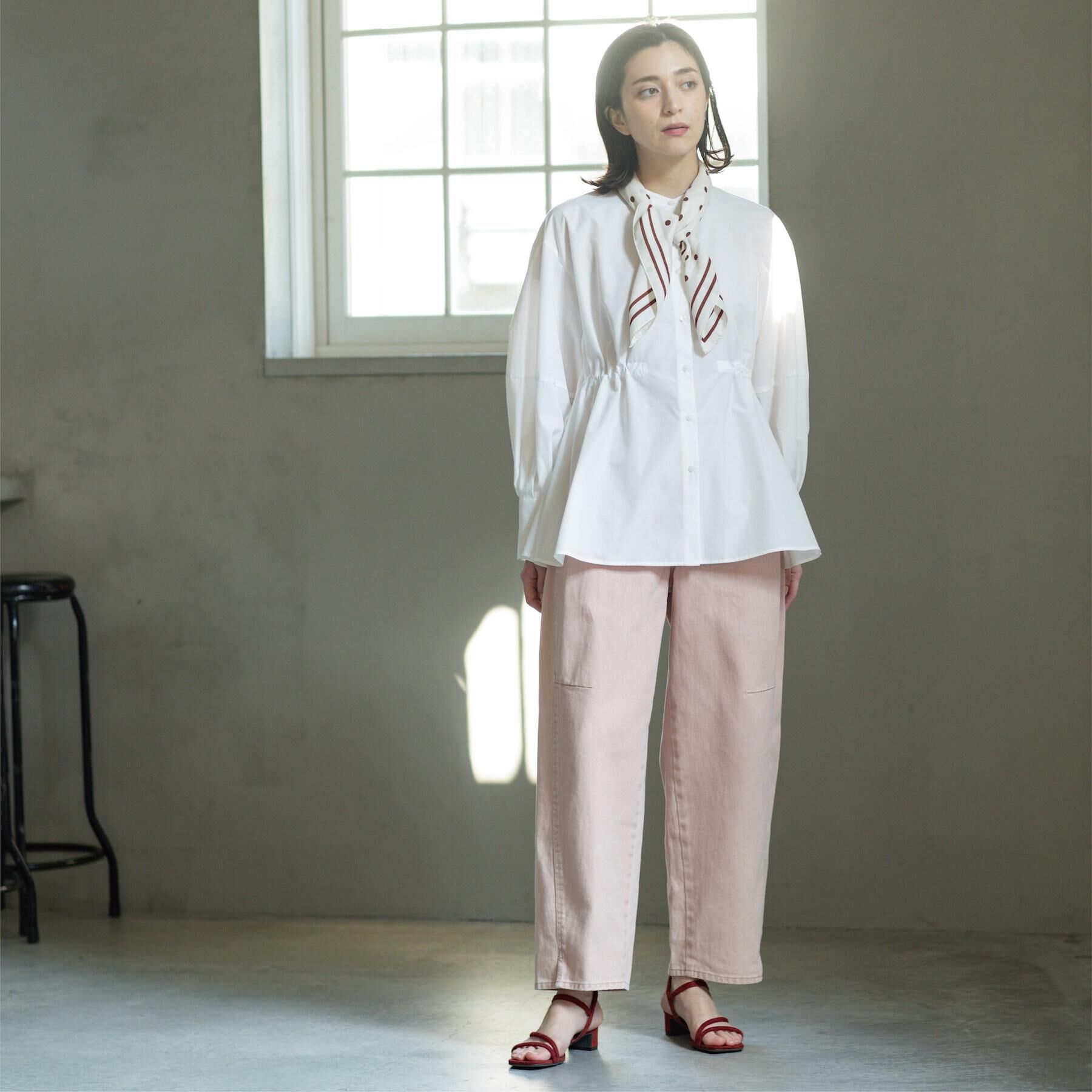 OPAQUE.CLIP「ストライプペプラムデザインブラウス【洗濯機OK】」|シャツ・ブラウス|