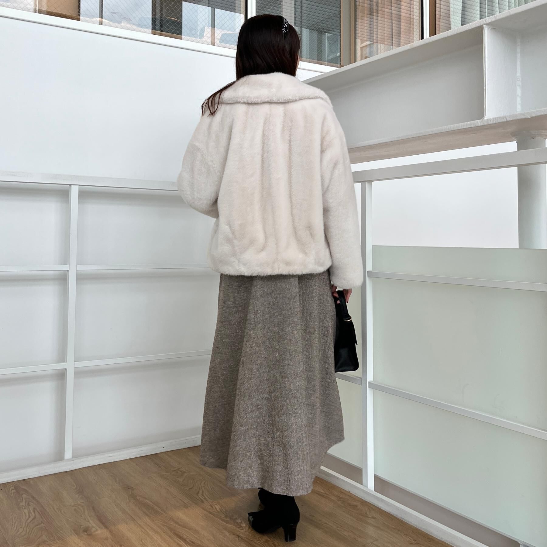 Couture broach「【ふわふわ・上品】ミンクフェイクファーアウター」|ブルゾン・スタジャン|