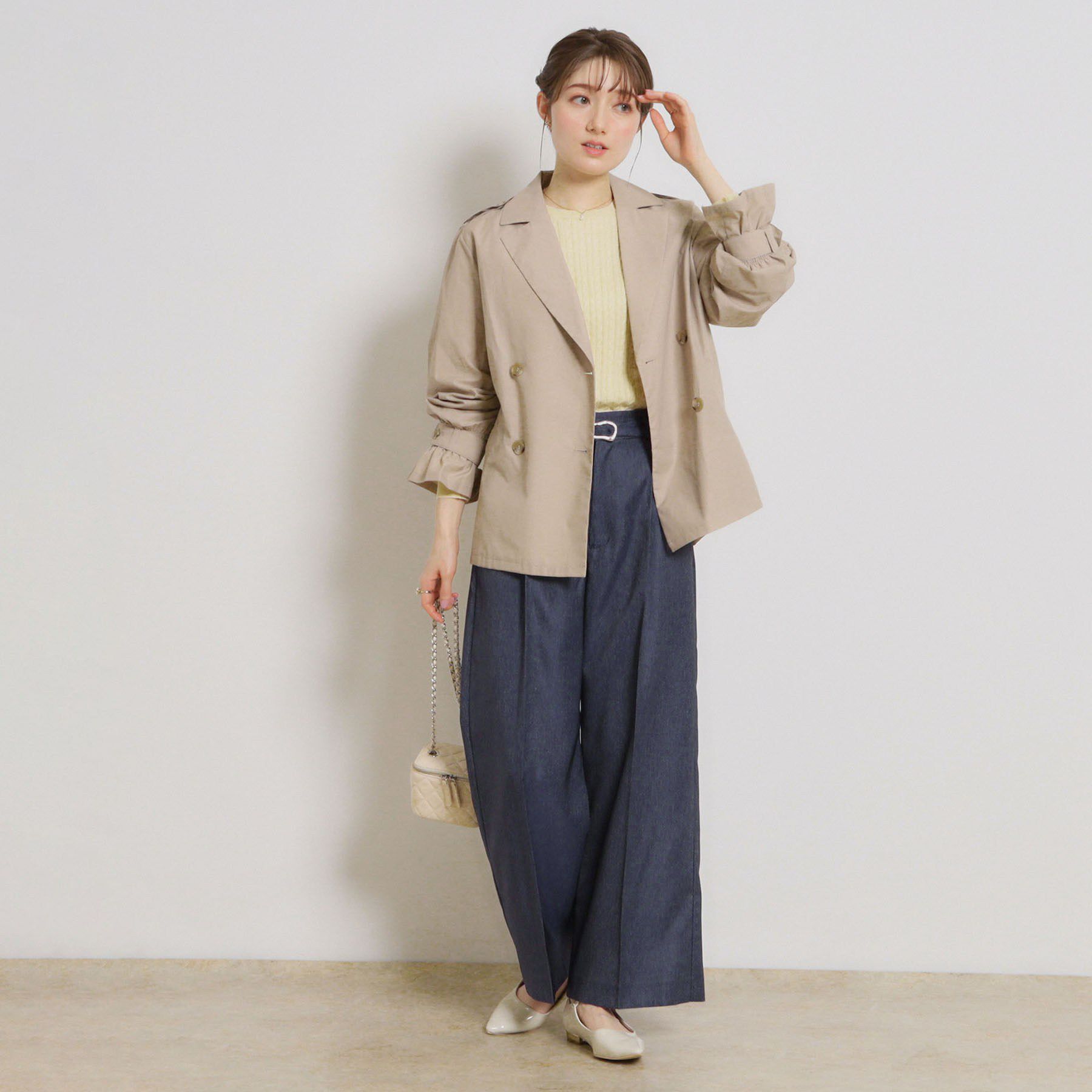 Couture broach「【洗える・S-LL】デニムライク ベルト付きパンツ」|その他|