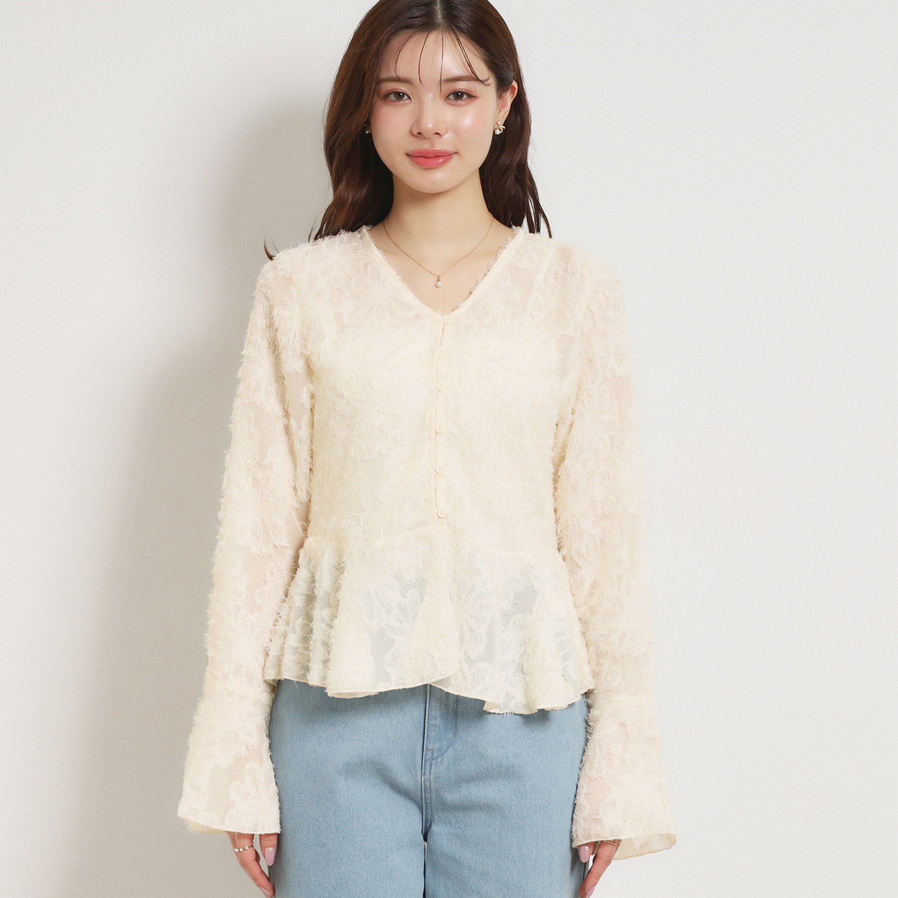 Couture broach「ペプラムフラワーモチーフブラウス」|シャツ・ブラウス|