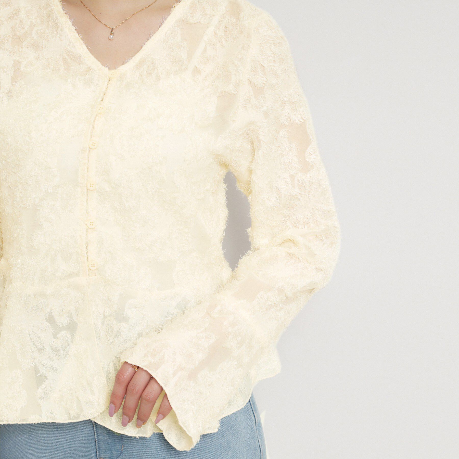 Couture broach「ペプラムフラワーモチーフブラウス」|シャツ・ブラウス|