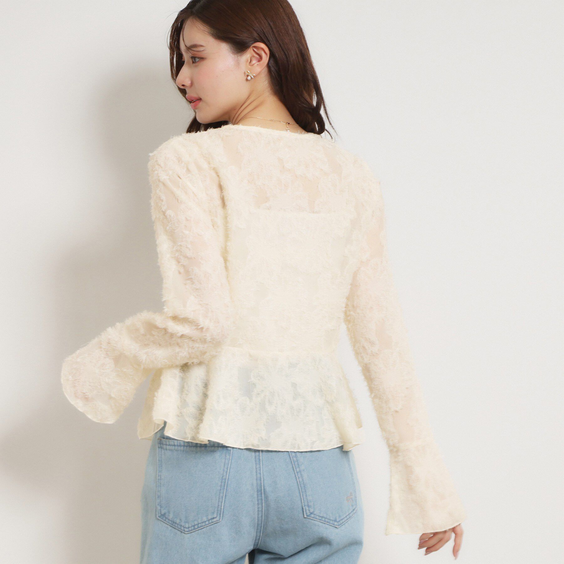 Couture broach「ペプラムフラワーモチーフブラウス」|シャツ・ブラウス|