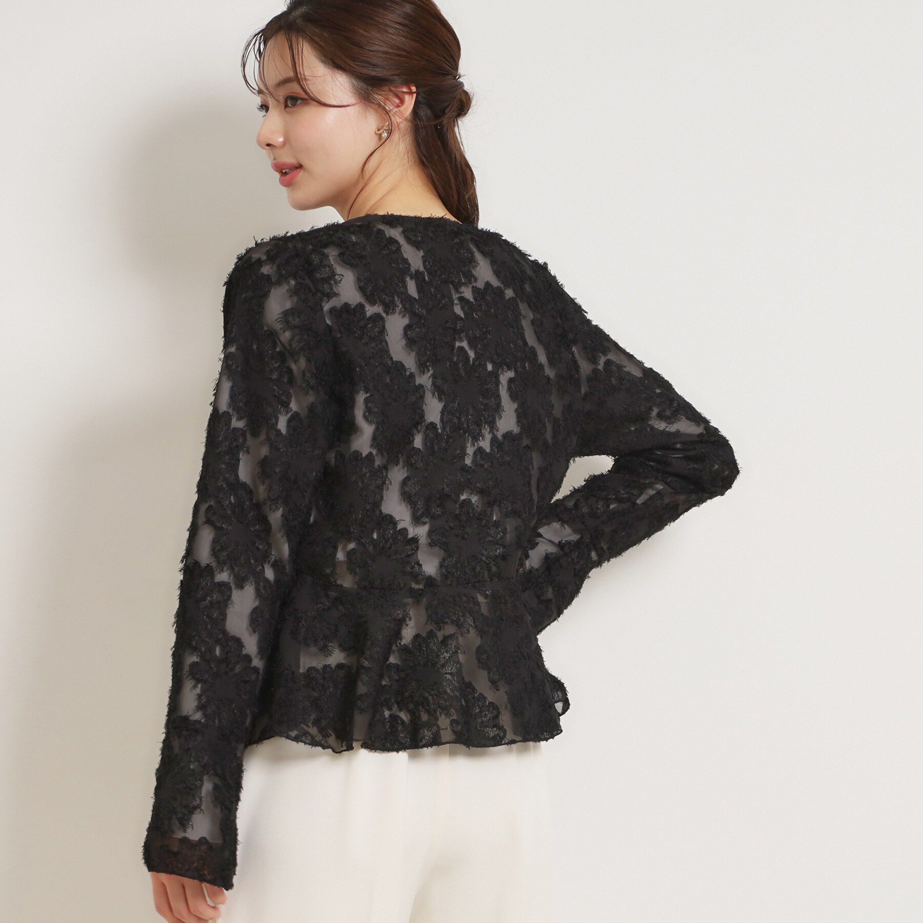 Couture broach「ペプラムフラワーモチーフブラウス」|シャツ・ブラウス|