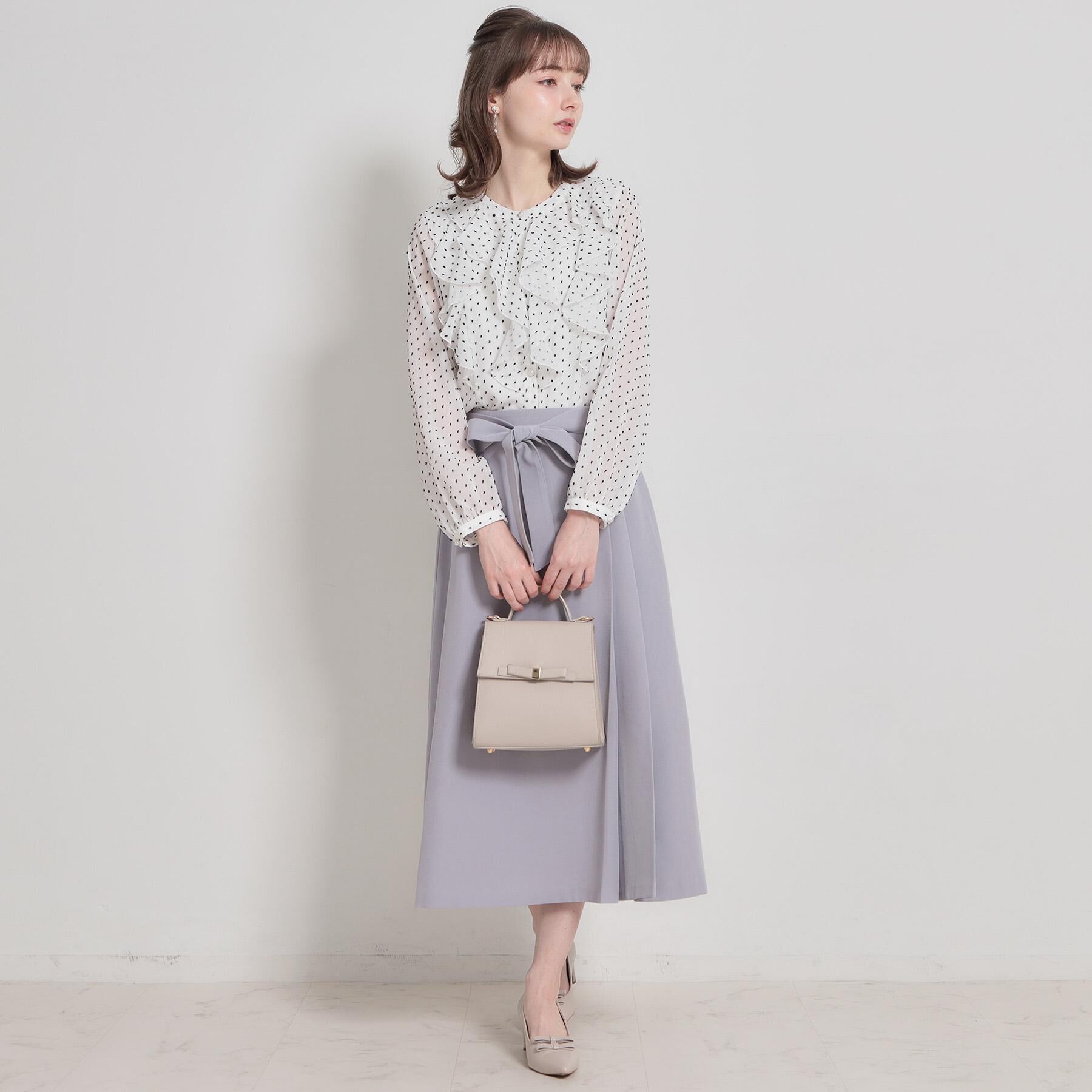 Couture broach「【洗える・着映え】ドビードット フリルブラウス」|シャツ・ブラウス|