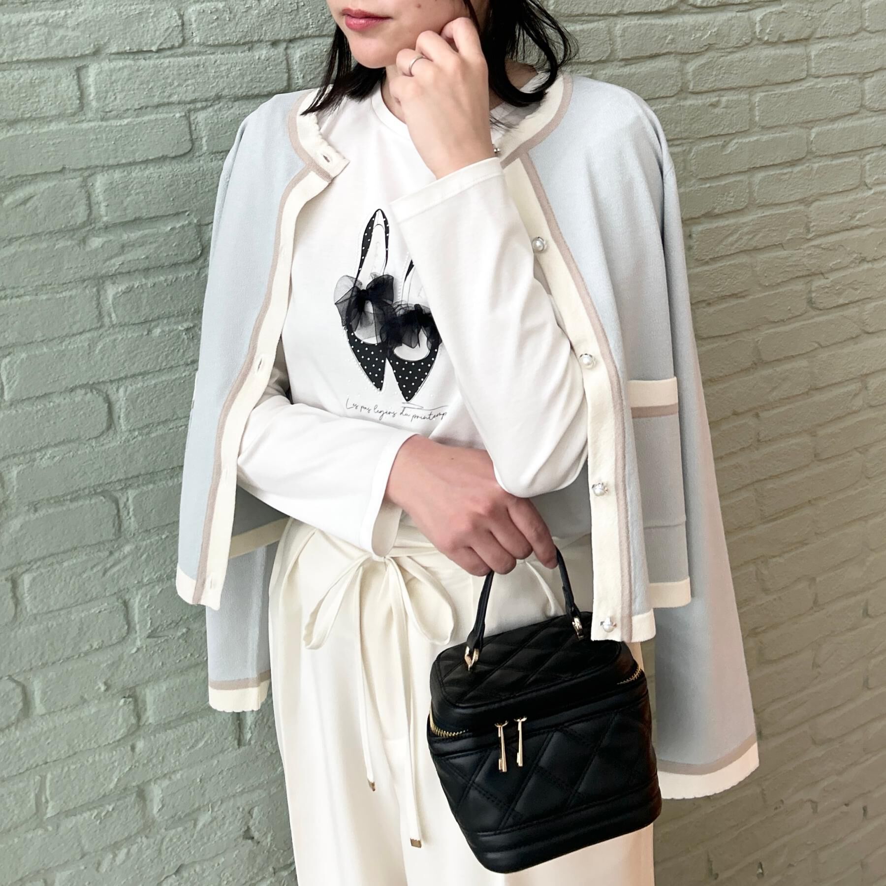 Couture broach「【洗える・着映え】SPRING配色カーディガン」|カーディガン|