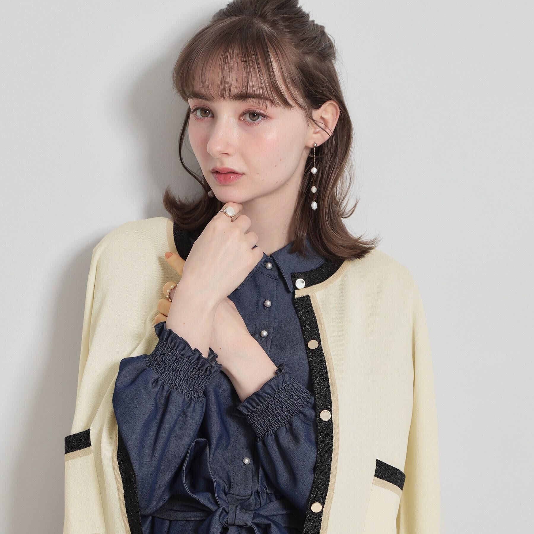 Couture broach「【洗える・着映え】SPRING配色カーディガン」|カーディガン|