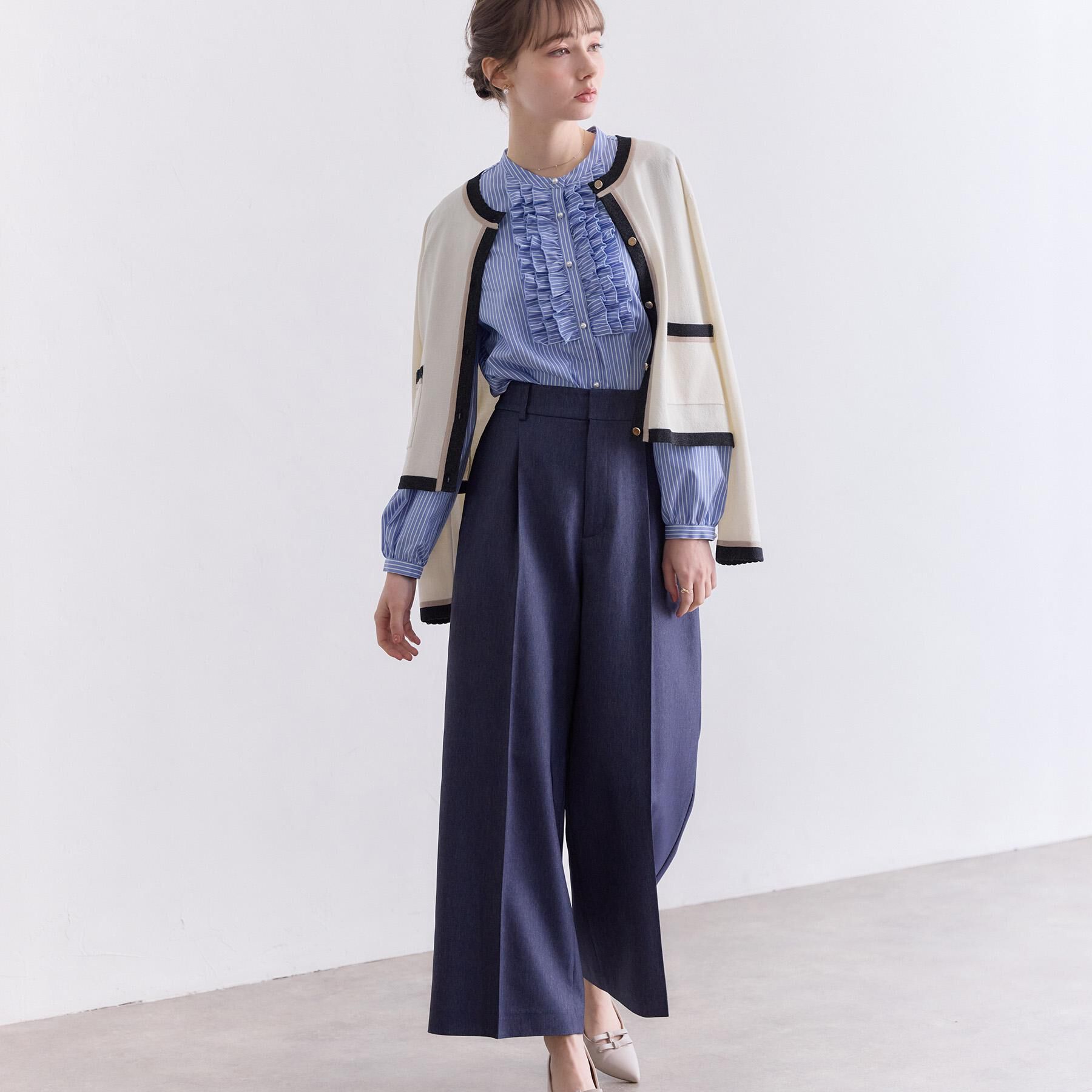 Couture broach「【洗える・着映え】SPRING配色カーディガン」|カーディガン|