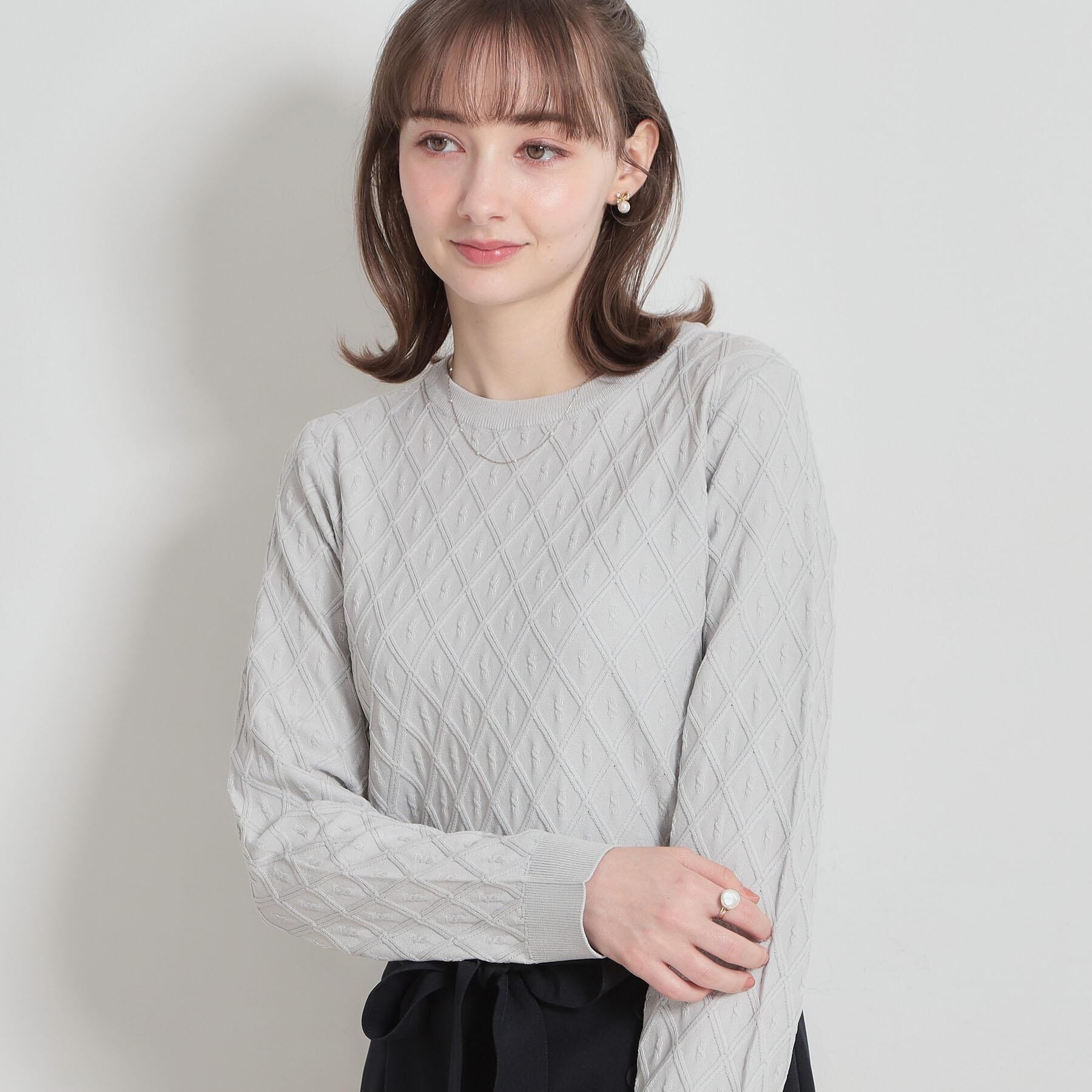 Couture broach「【アンサンブル可】ダイヤ柄ニット」|ニット・セーター|