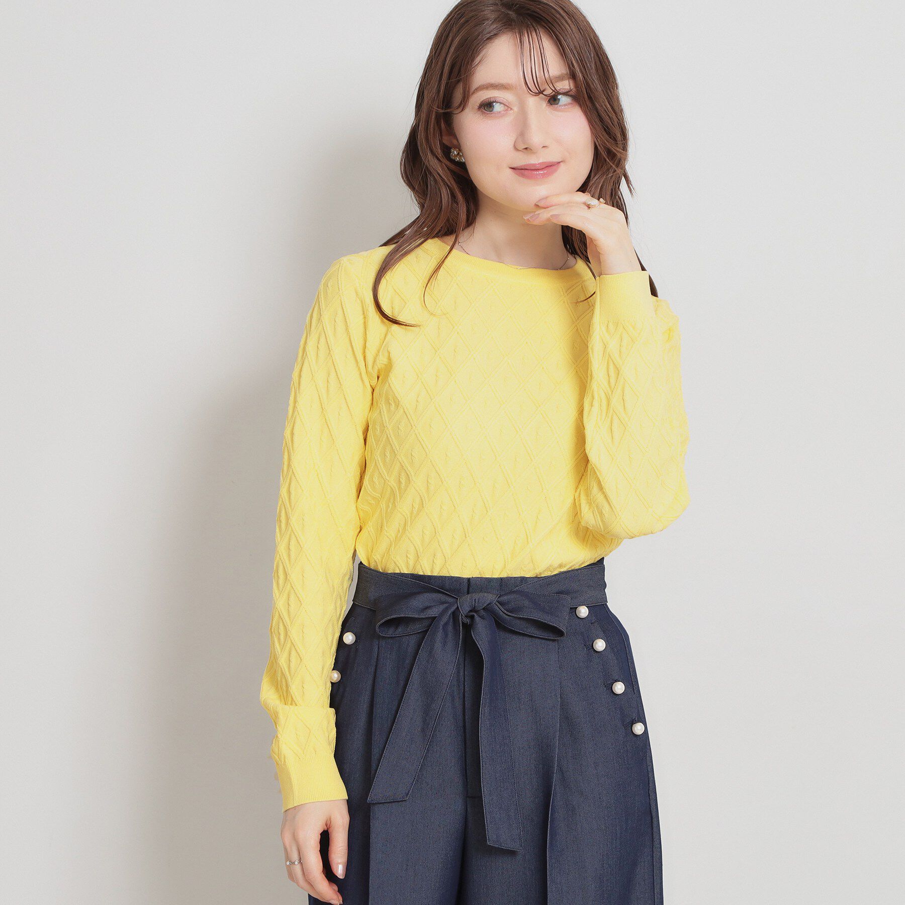 Couture broach「【アンサンブル可】ダイヤ柄ニット」|ニット・セーター|