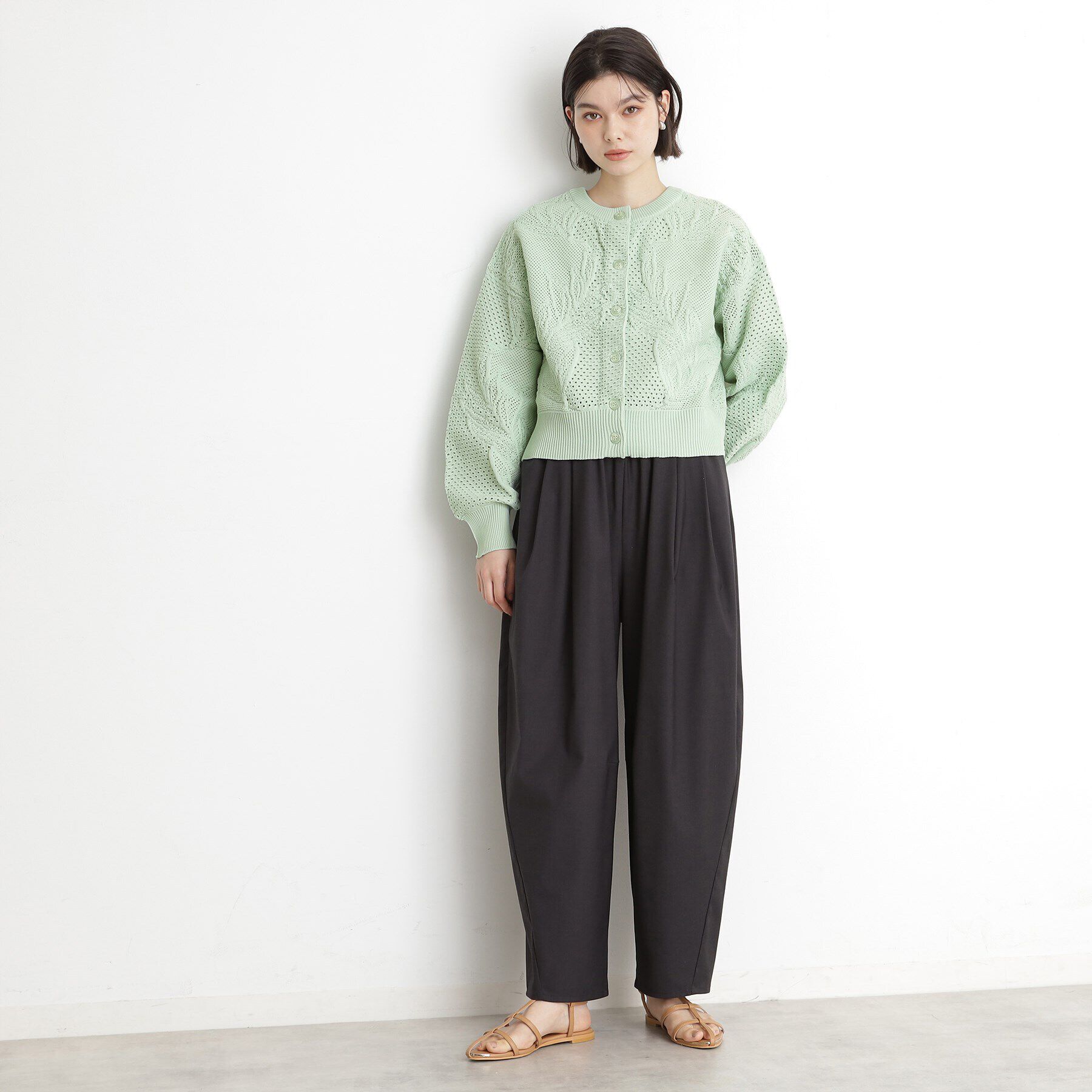 THE SHOP TK「レース編みカーディガン【前後2WAY】」|ニット・セーター|