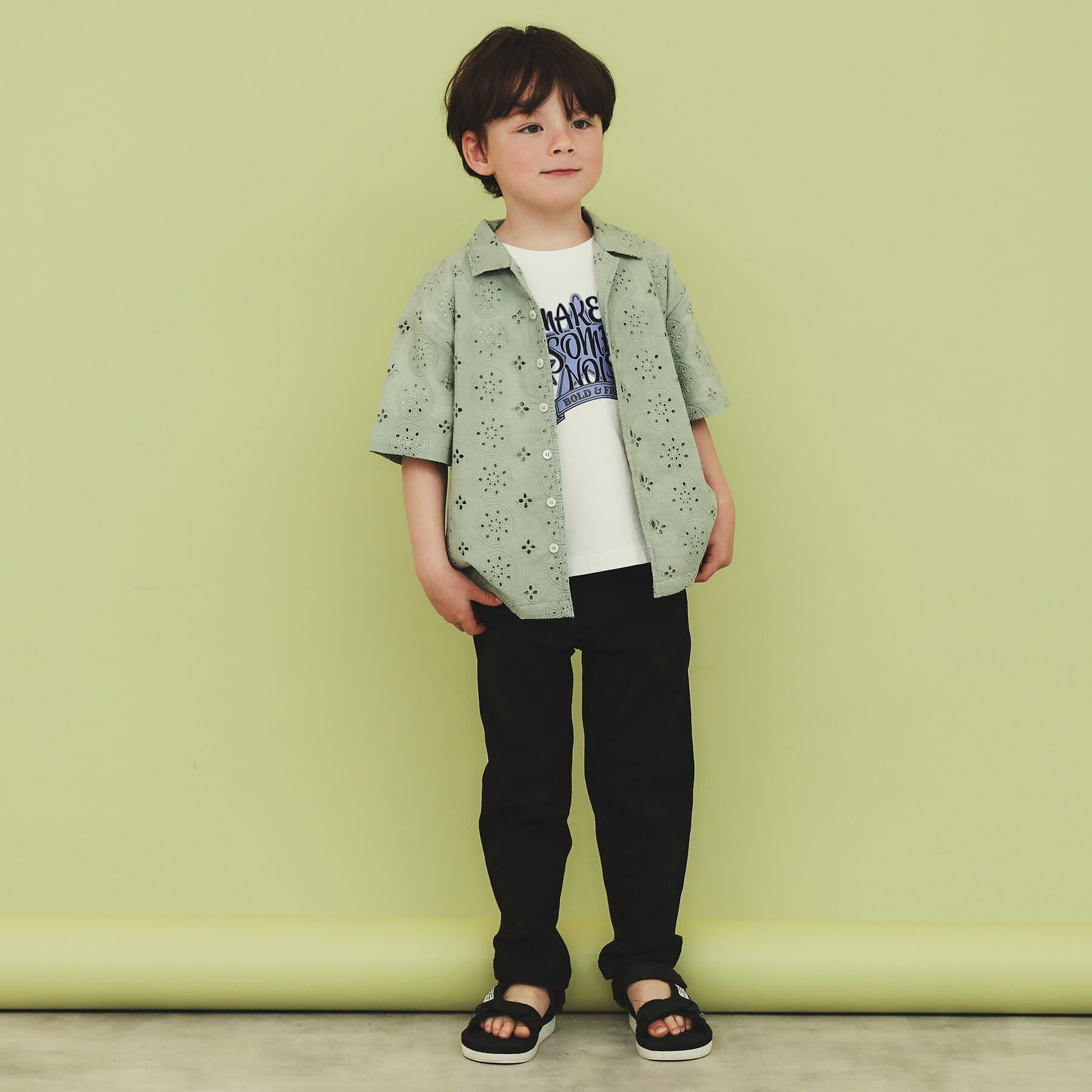 THE SHOP TK「【120-150】刺繍オープンカラーシャツSS」|シャツ・ブラウス|