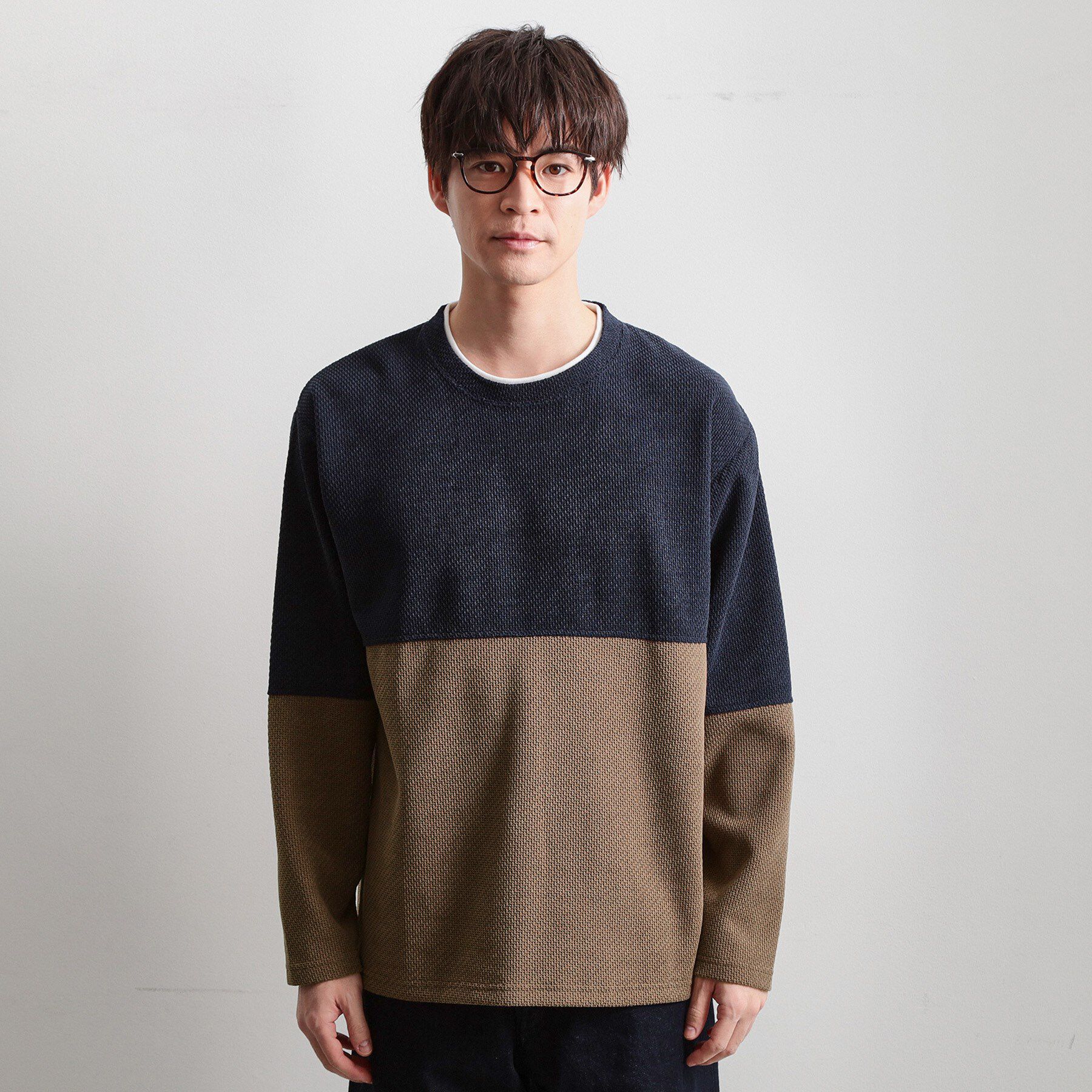 THE SHOP TK「バイカラー モール風長袖Tシャツ」|Tシャツ・カットソー|