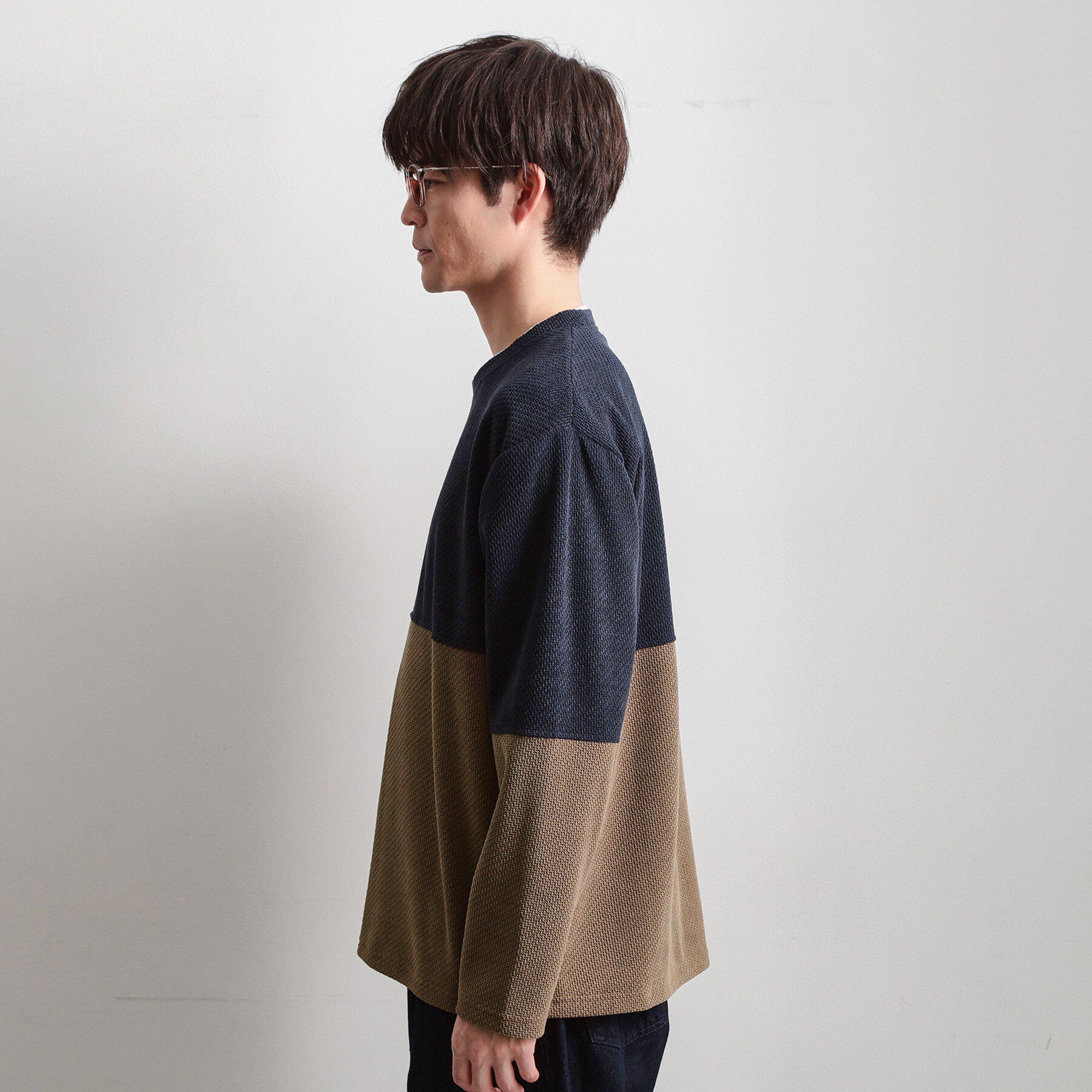 THE SHOP TK「バイカラー モール風長袖Tシャツ」|Tシャツ・カットソー|