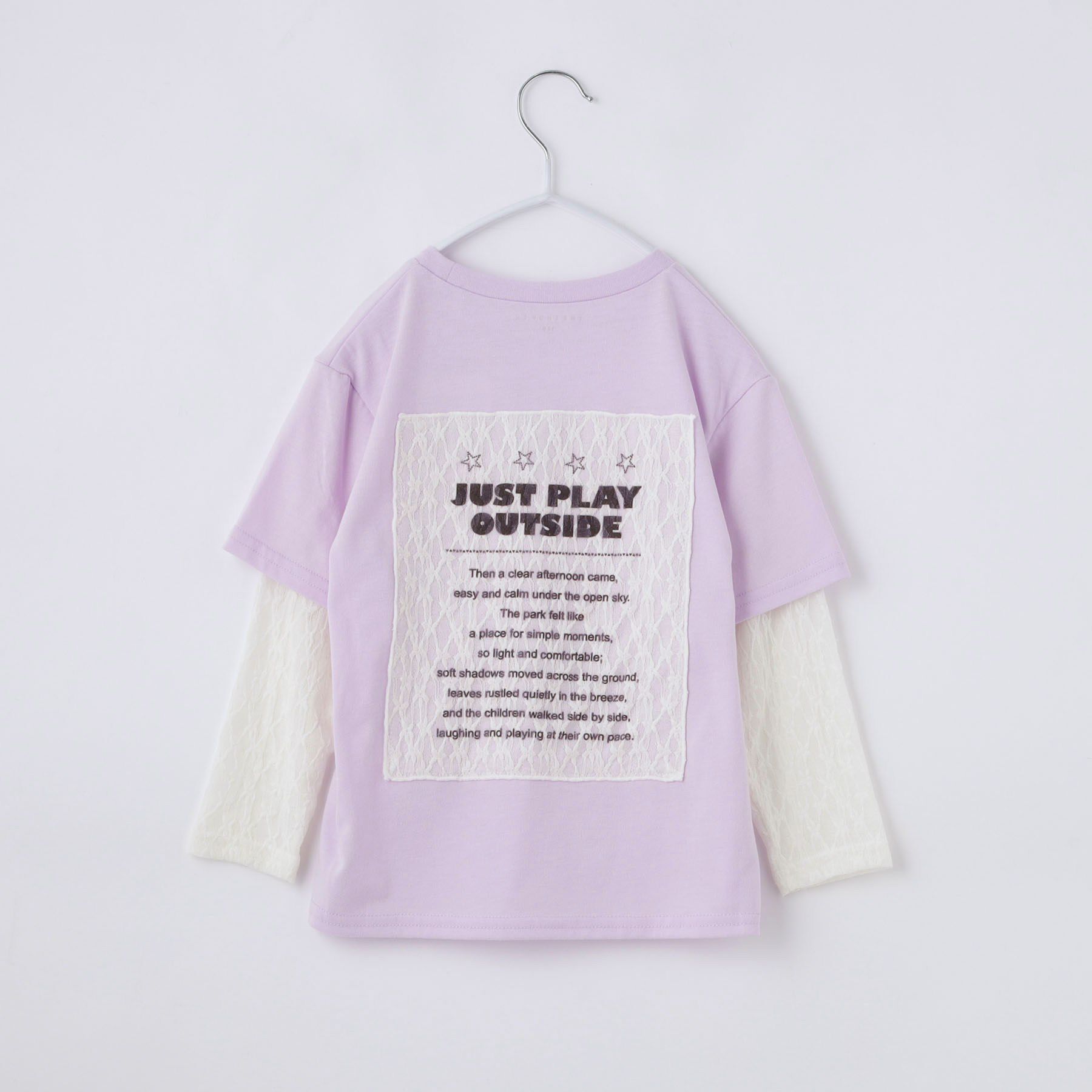 THE SHOP TK「【110-160】袖レイヤード長袖Teeレースアップリケ」|Tシャツ・カットソー|