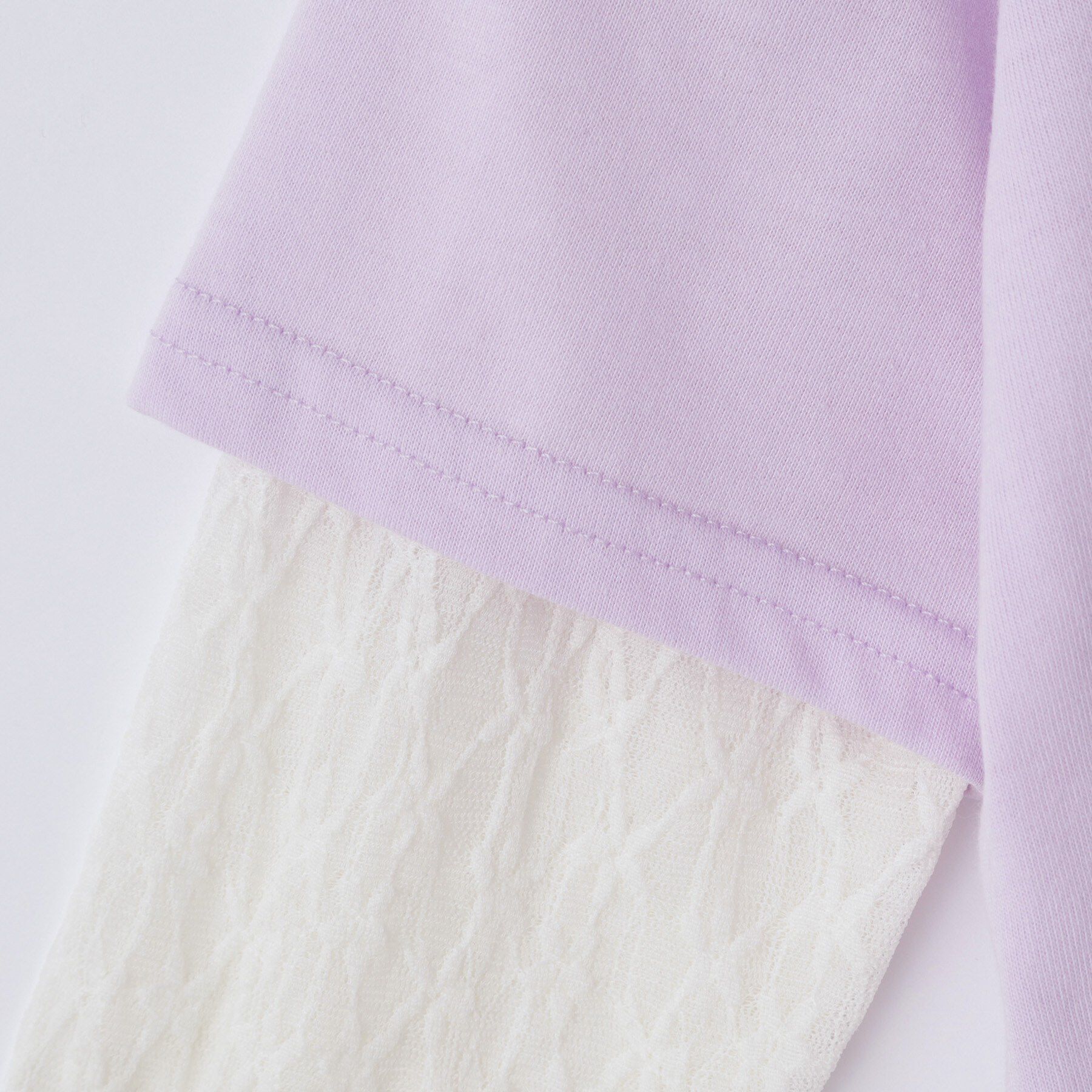 THE SHOP TK「【110-160】袖レイヤード長袖Teeレースアップリケ」|Tシャツ・カットソー|