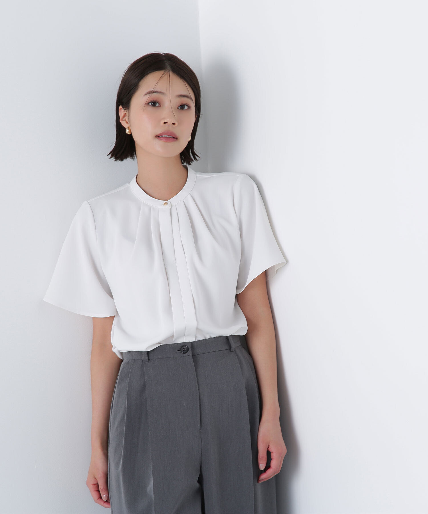  「フロントタックフレアスリーブブラウス」|シャツ・ブラウス|