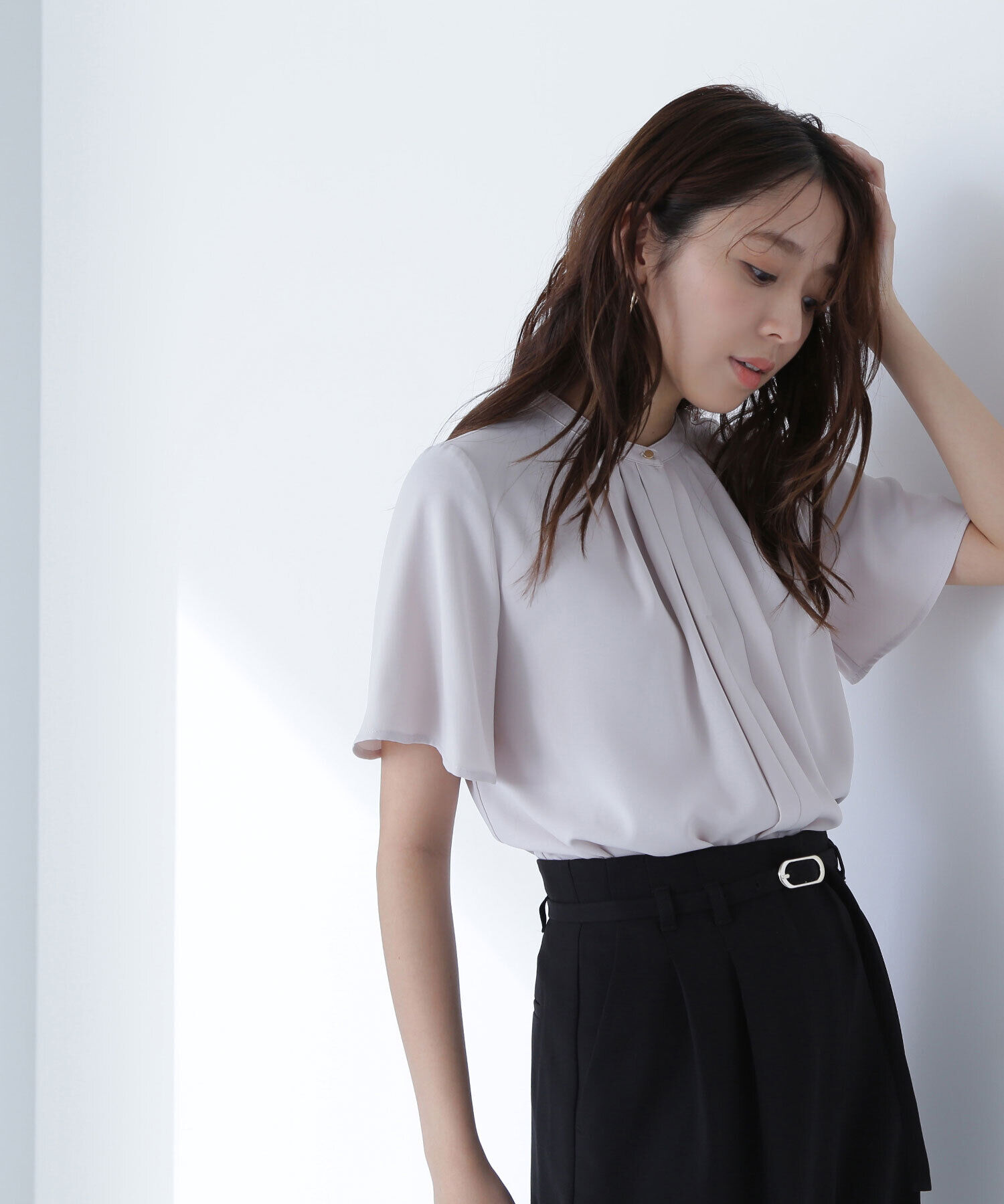  「フロントタックフレアスリーブブラウス」|シャツ・ブラウス|