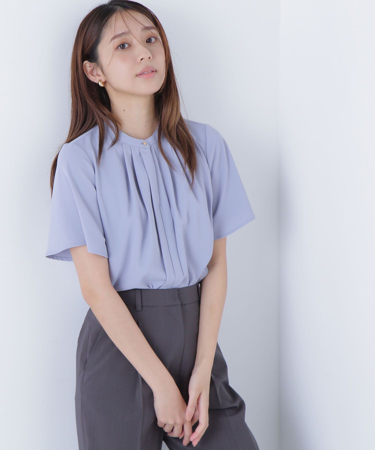  「フロントタックフレアスリーブブラウス」|シャツ・ブラウス|