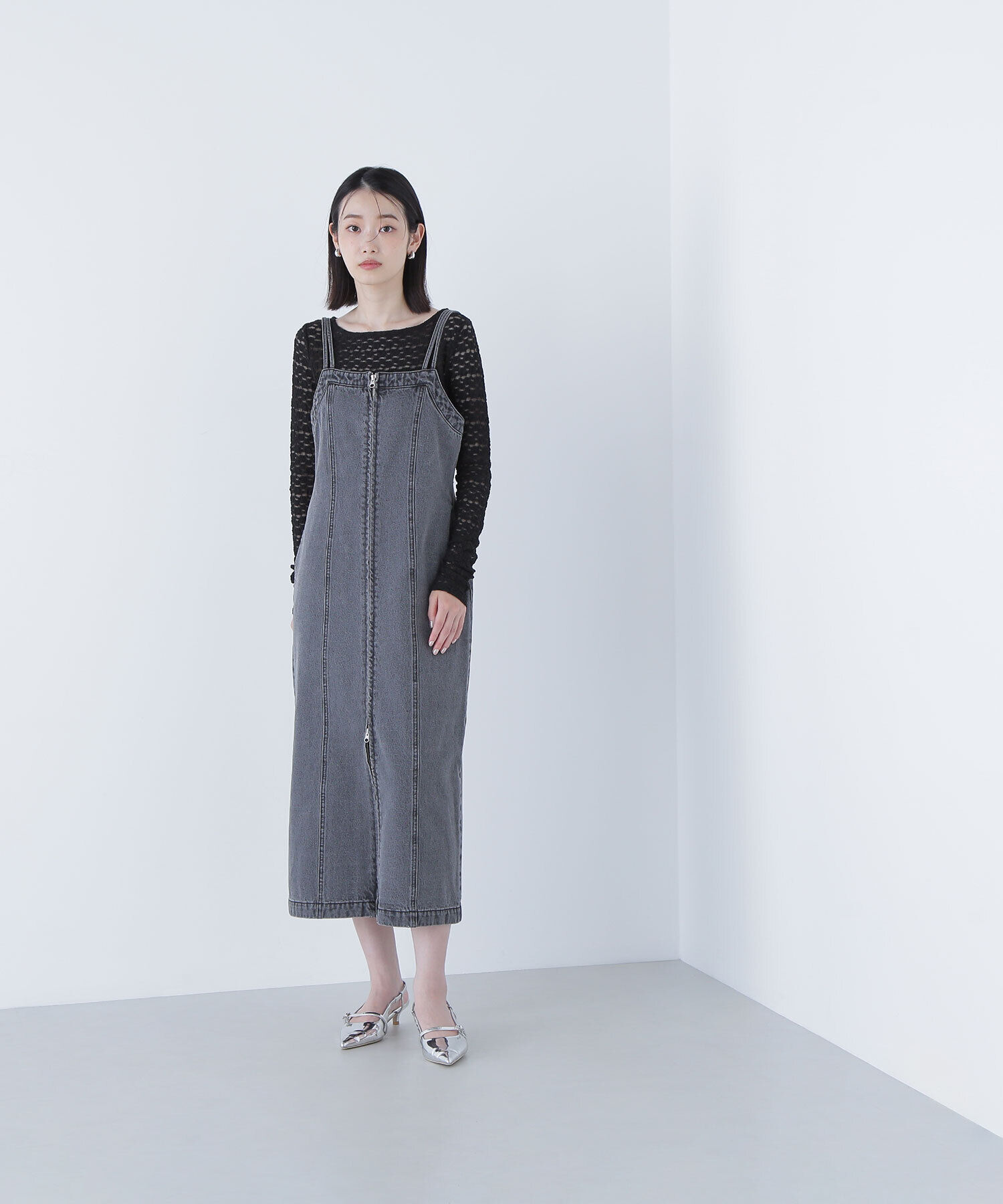  「デニムナローキャミワンピース」|ワンピース|