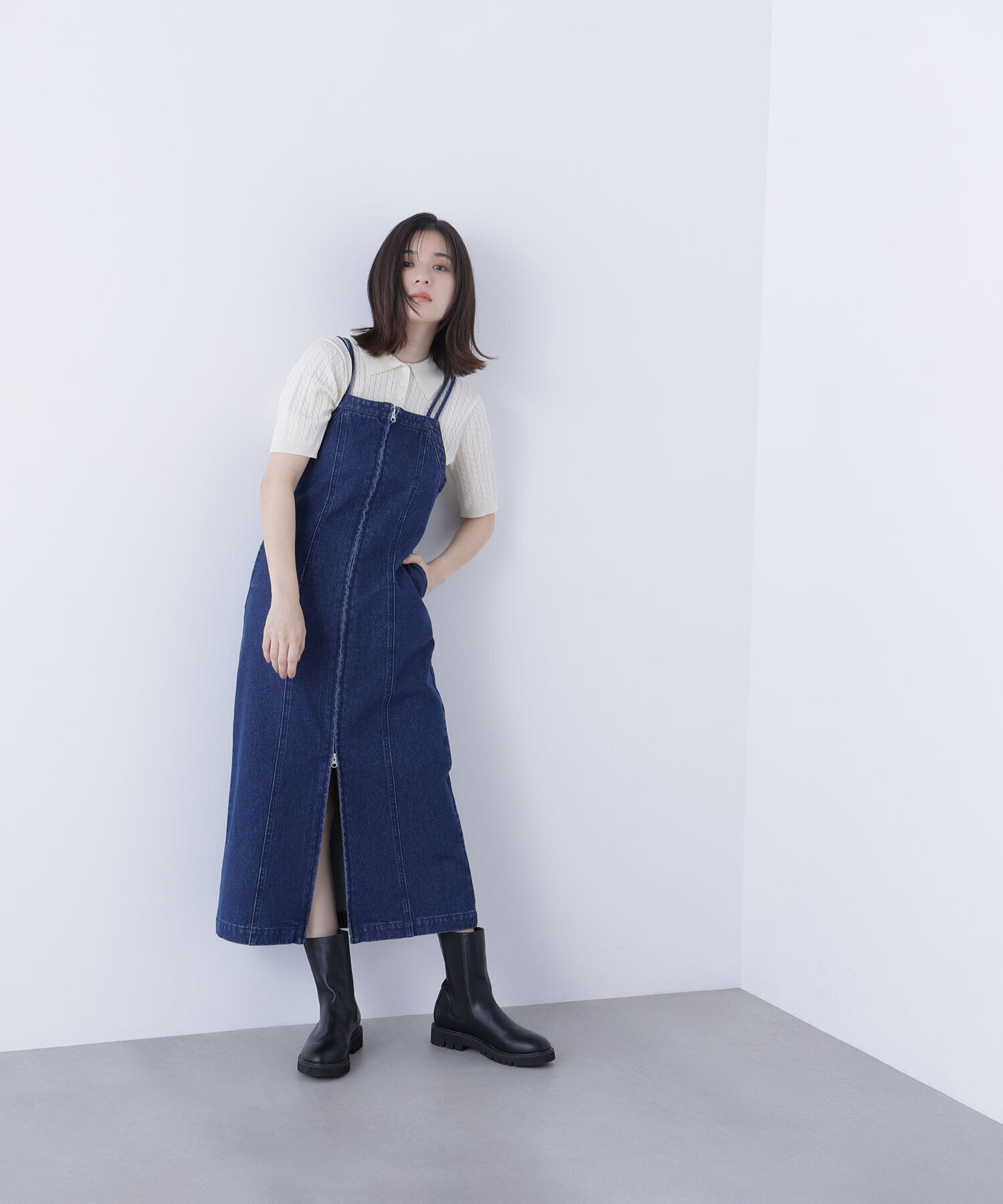  「デニムナローキャミワンピース」|ワンピース|