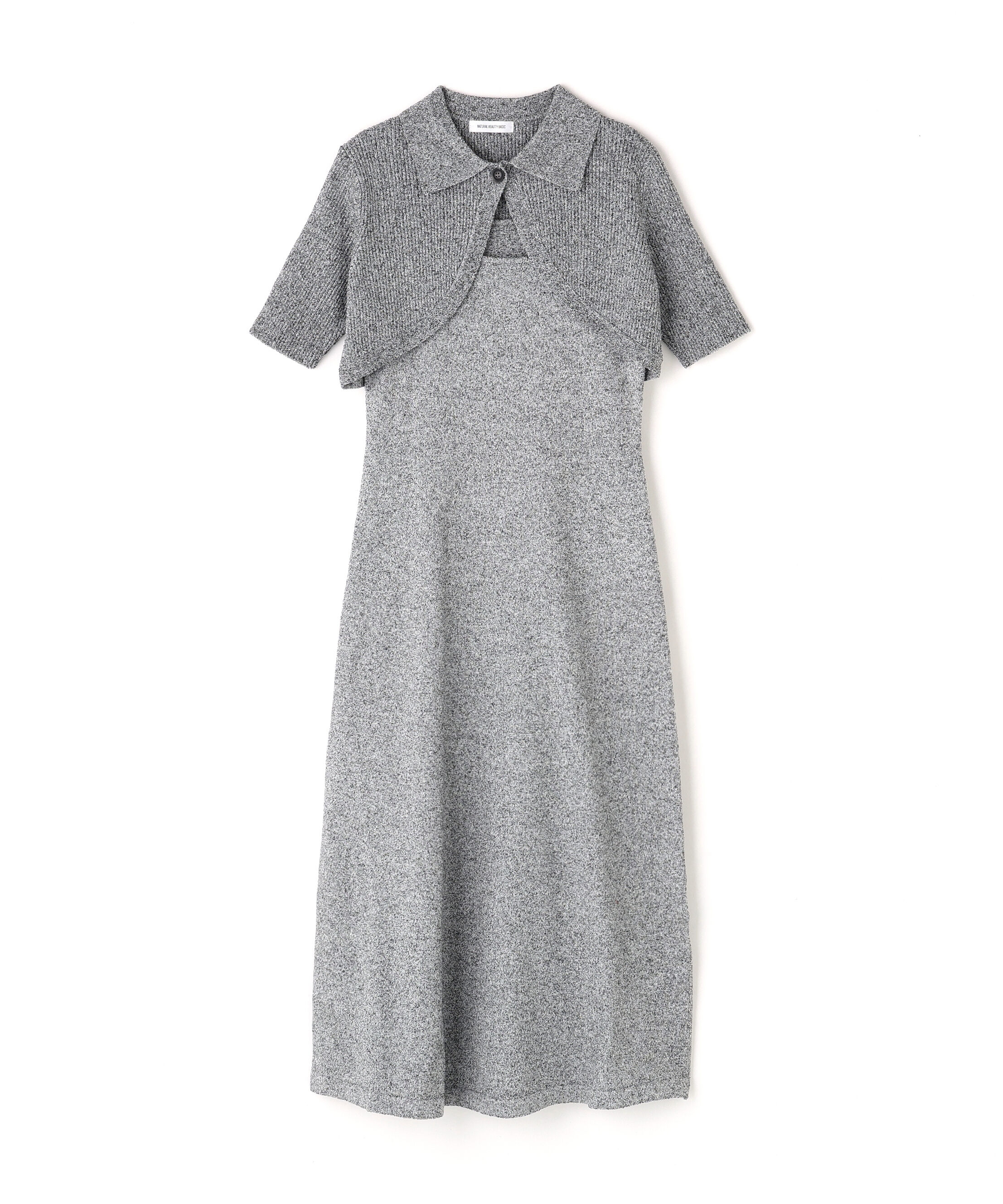  「ショートボレロセットニットワンピース」|ワンピース|