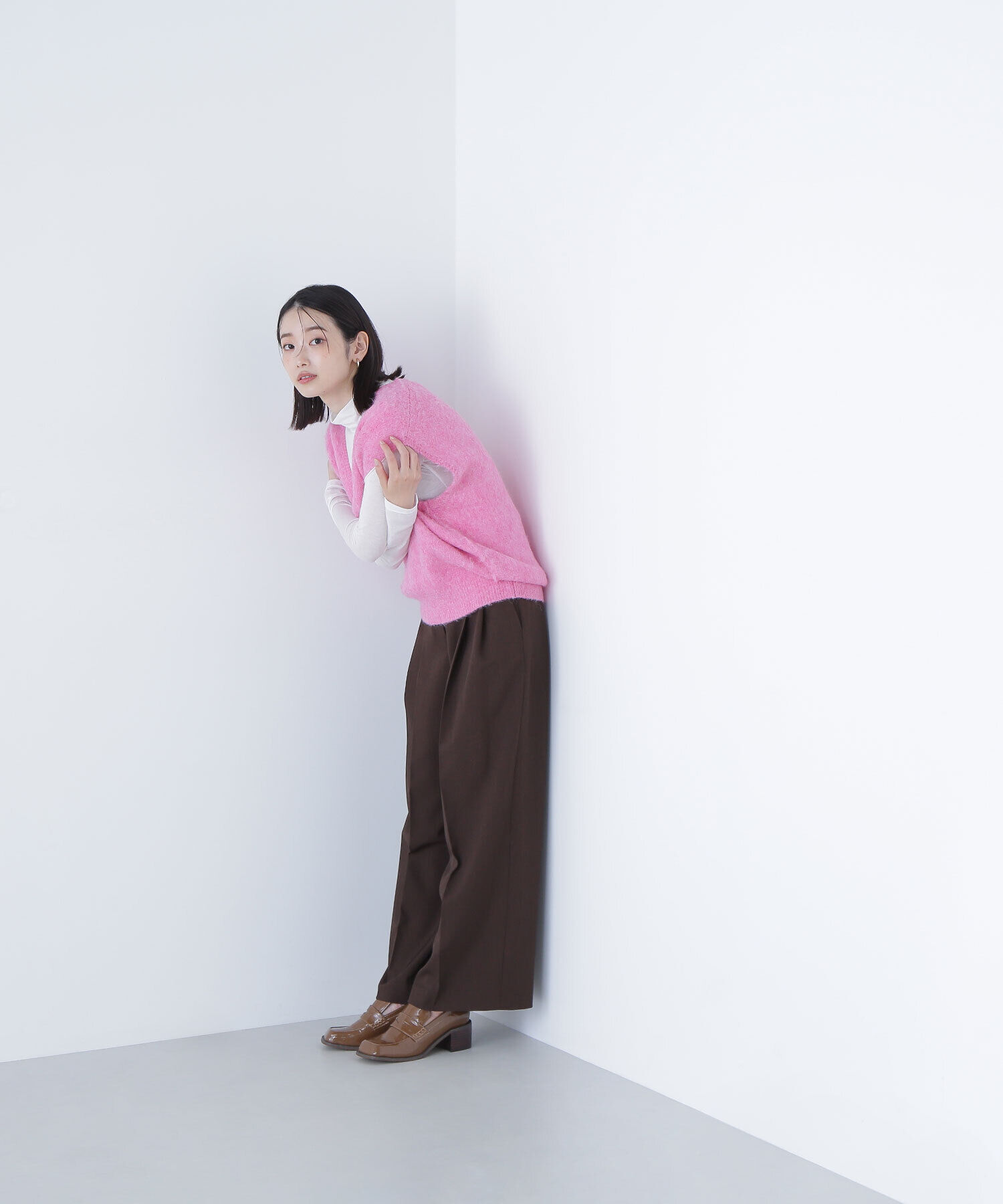  「ヘアリーVネックベスト」|ニット・セーター|