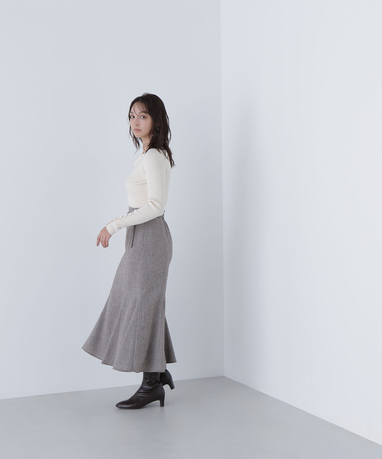  「ニュアンスネックリブニット」|ニット・セーター|